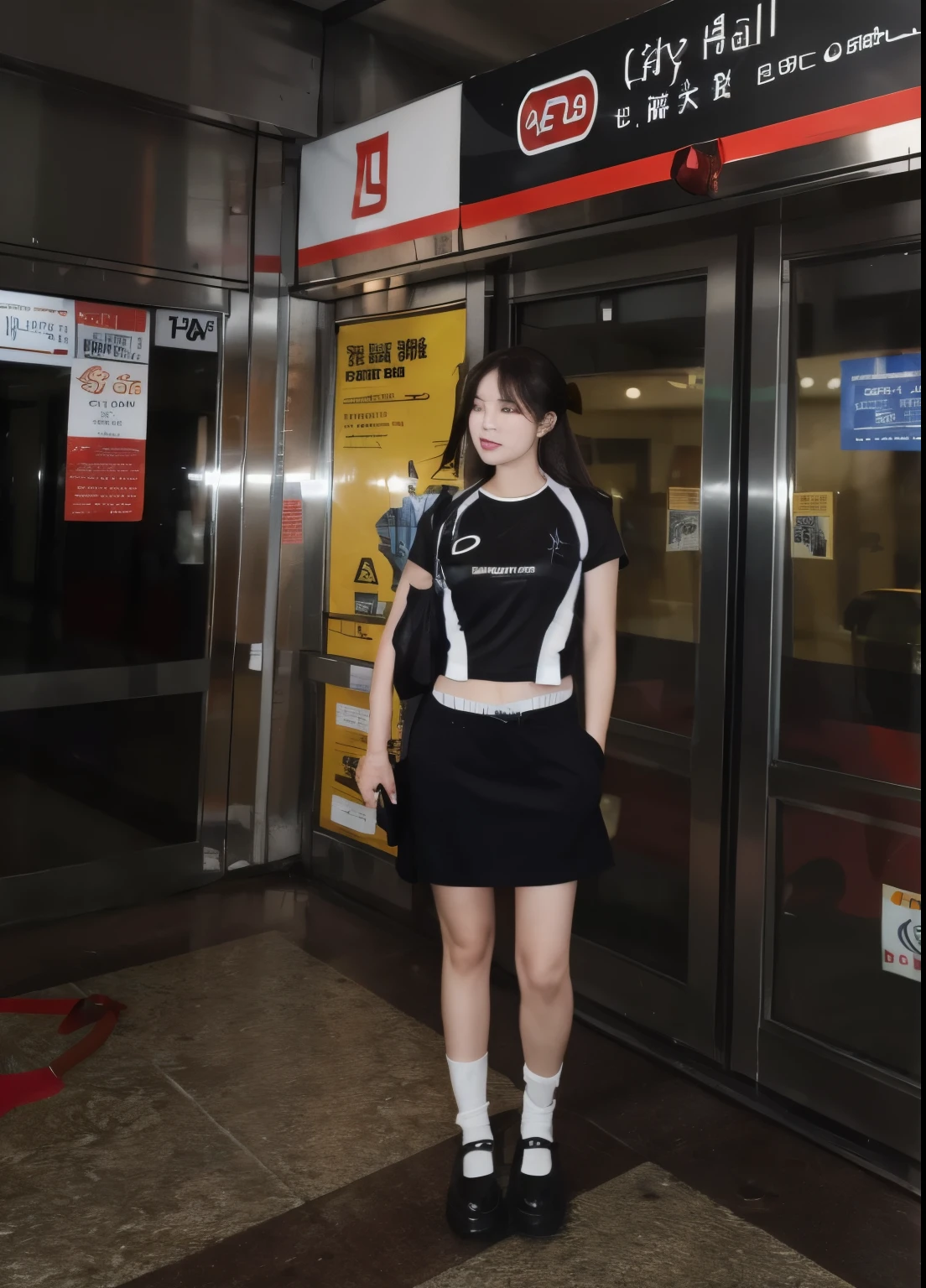 Beautiful slender person with long hair
