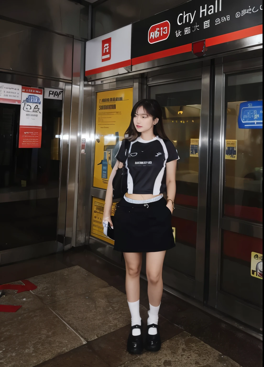 Beautiful slender person with long hair