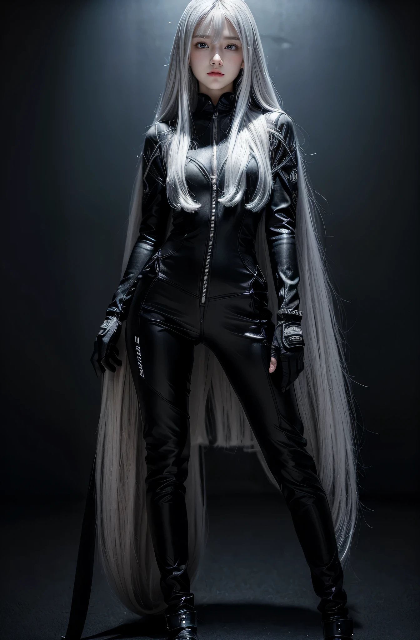 shiny hair,4 fingers,{{{{{White eyes}}}}},{{{{{White eyes}}}}},long hair,{straight hair},gloves,black clothes,black military suit,{military},{{{dull bangs}}},Hard hair,(slanted eyes},{{whole body},{{{1 girl}}}, {{{{silver hair}}}},{{{Tsurime}}},36 years old,white people,Silvery eyes,thin,{{{masterpiece}}}, {{{highest quality}}}, {{Super detailed}}, {shape}, {{very delicate and beautiful}},very detailed,Detailed completeness,detailed hyper,military用または海militaryの制服