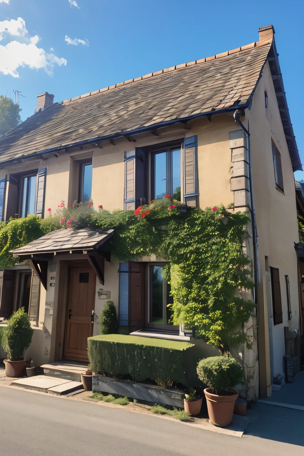 toit d'une maison avec un artisan