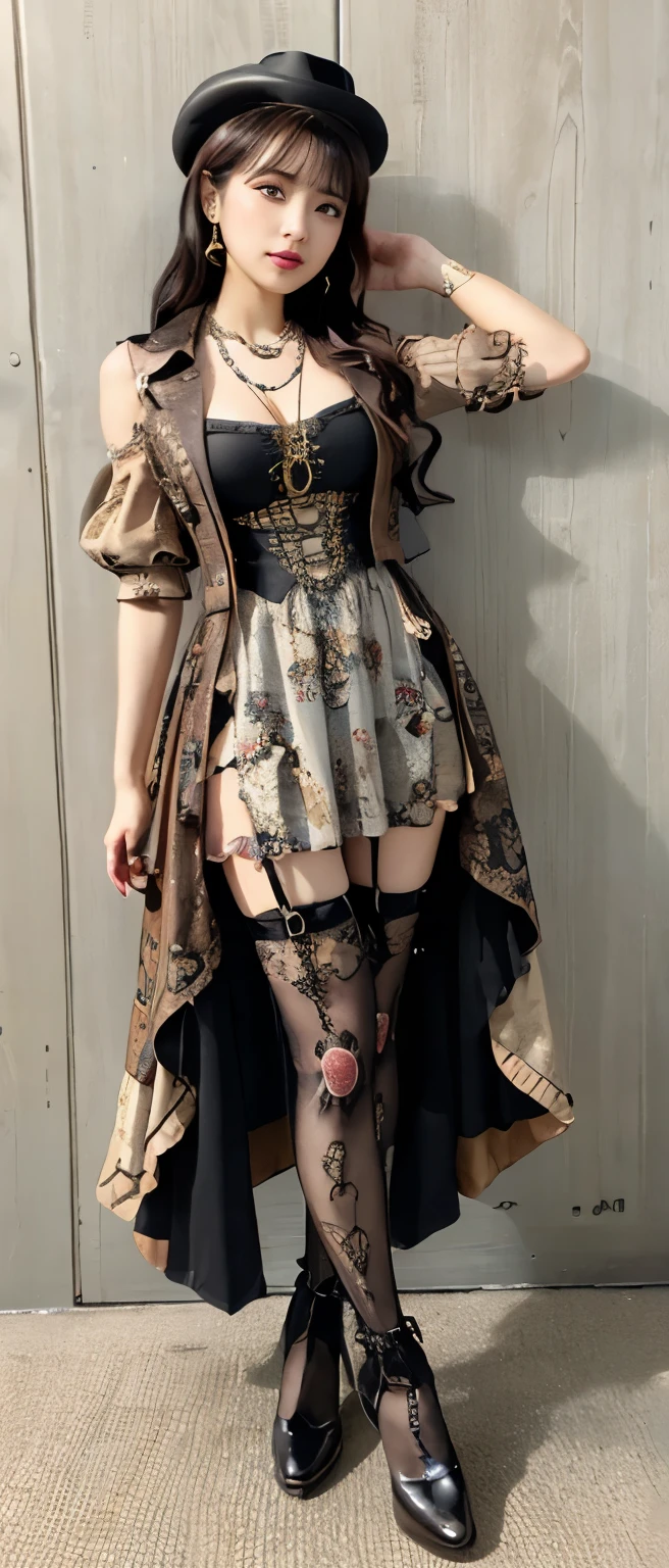 Steampunk Idol、whole body、good style、、、、、web print mini dress、、Spider Necklace