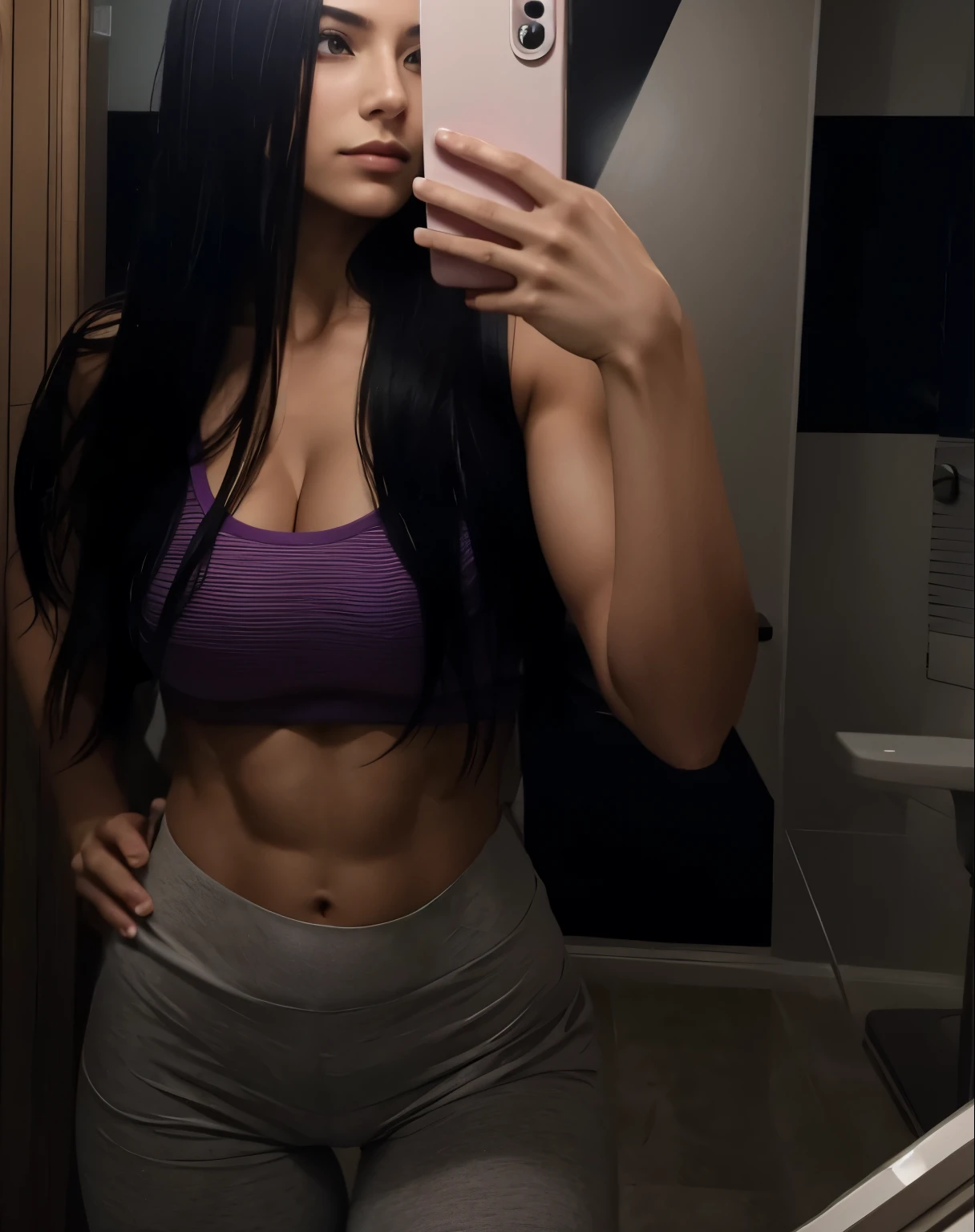 Fit woman selfie