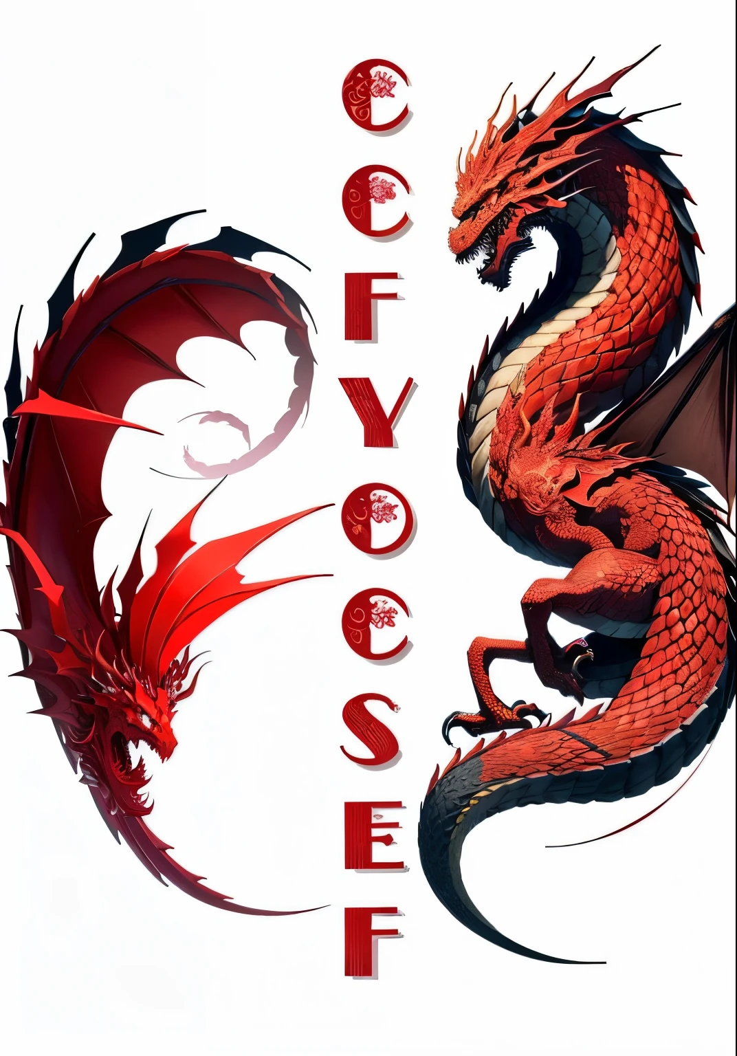 a Red Dragon with a dragon head and flowers on a white background, majestic japanese dragon, Color illustration for tattoo, Red Dragon, Japanese art style, oriental tatu agens, Inspiration from Utagawa Yoshitaki, Inspiration for Utagawa Hiroei, Lower left arm and back, Utagawa Yoshiya&#39;s inspiration, Chinese dragon, tattoo design, a Red Dragon