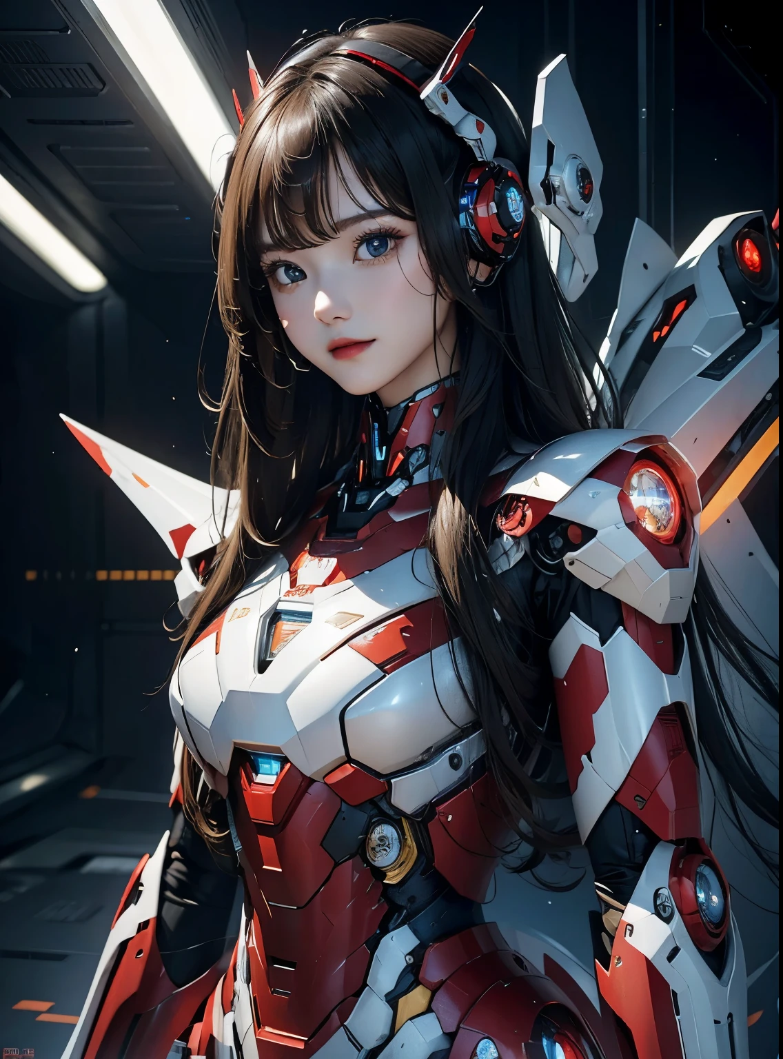Super detailed, advanced details, high quality, 最high quality, High resolution, 1080P, hard disk, beautiful,(Iron Girl),beautifulサイボーグの女性,Mecha cyborg girl,battle mode,Mecha body girl,She wears an Iron Man mech,full body shot