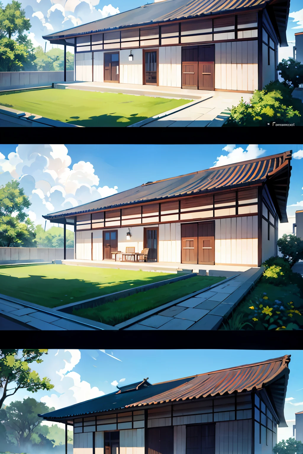 Masterpiece, dream house design [rice paddy home]. Four-story building. Three swimming pools. One rooftop. Garage for cars with connected gate, only separated by a road and garden. Four flower gardens on the first, second, and rooftop floors. Renaissance style --s2

A majestic masterpiece, an ideal rice paddy house design. Four-story building, reaching new heights. Three crystal-clear swimming pools shimmering under the sun. One inviting rooftop, perfect for relaxation and reflection. A detached garage for cars, attached by a seamless connection of a road and beautiful garden. Four lush flower gardens blossoming in splendor on the