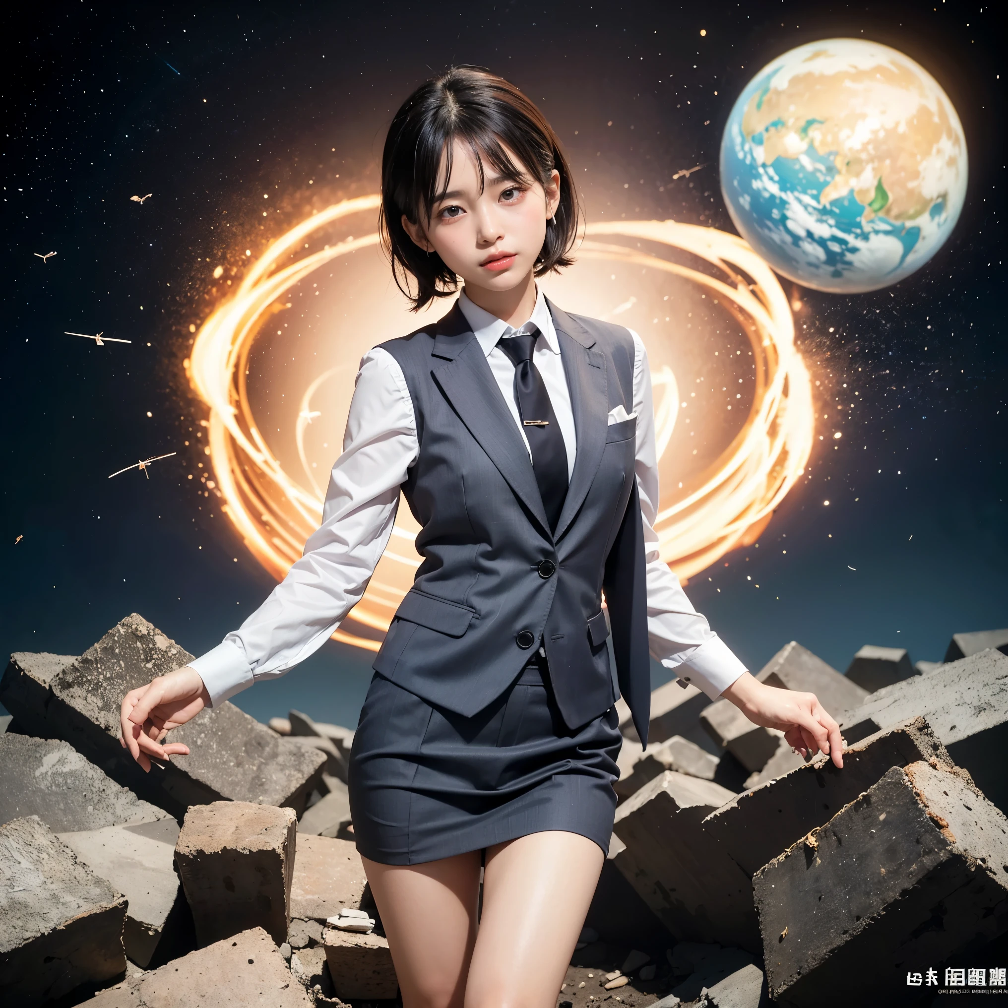 cute nipples、embarrassing、detailed face、fine hands、thin legs、(debris flies, highest quality:1.2), 8k, official art, chest、cute、wearing a suit、 planet, trending on cgstation, 太陽系外planet, official art, mar planet, Sakimi-chan, Five Fingers Photos'Main body, Full body Esbian、beauty of suit、cool look、 (masterpiece) (highest quality) (get used to it) (8k) (movie lighting) (sharp focus) (complicated)black hair、、小さいchest、laughter、incredibly stupid, (beautiful girl, cute face, turn back, gold ornaments in hair、naked、chestのクローズアップ, gardenia, Viola family, space , looking at the viewer, film grain, chromatic aberration, オッパイsharp focus, face light, dynamic lighting, cinematic lighting, get used to itな目と顔, (gray tie、1 part:1.2)