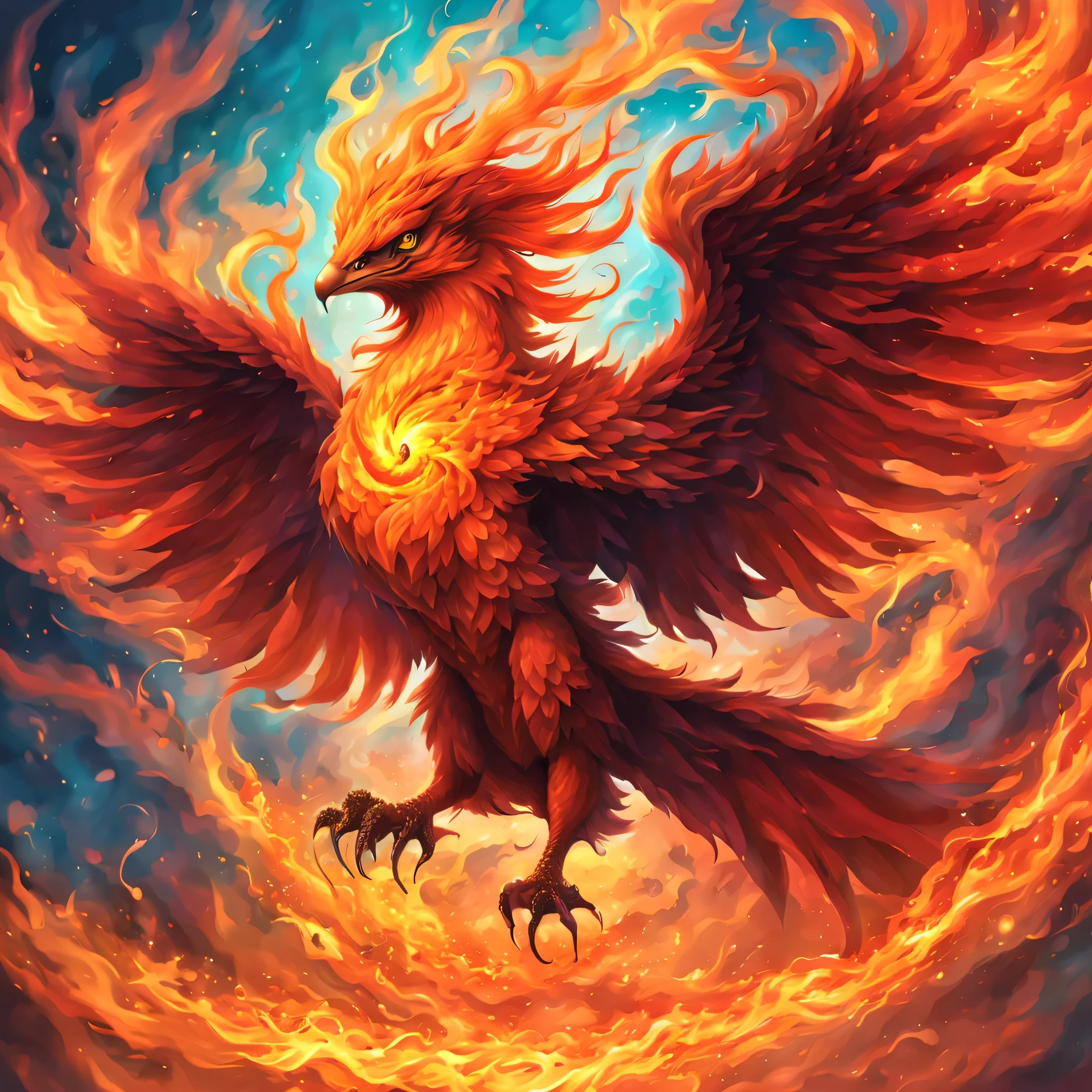 (masterpiece, highest quality:1.2),,fire,fire災の影響,fire pokemon,fireの鳥,jewelry,fantasy,nice,dynamic composition,be familiar with,Cast colorful spells,rich colors,