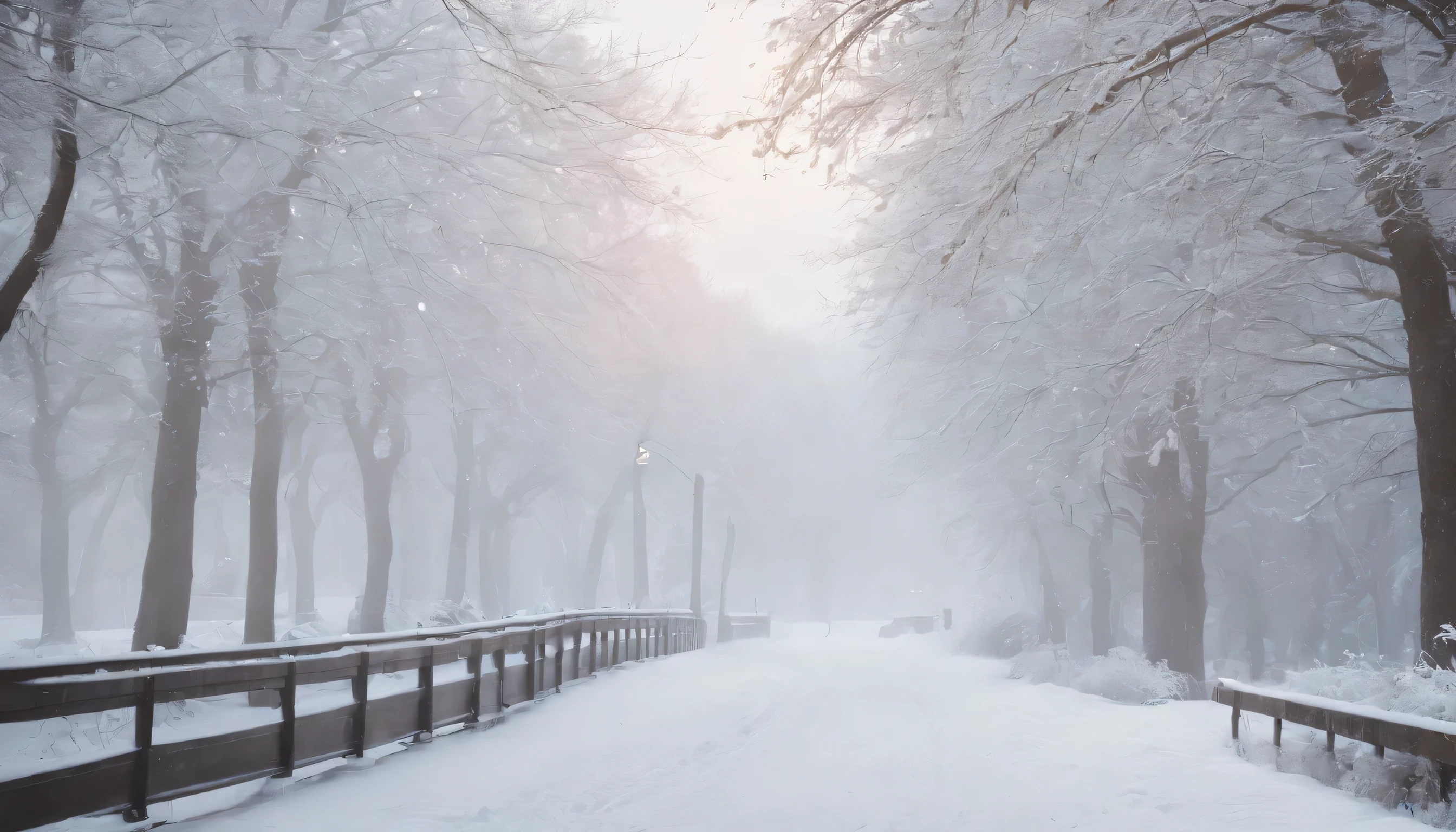 (Highly detailed CG Unity 8K wallpaper、masterpiece、highest quality、Super detailed)、(best lighting、best shadow、very delicate and beautiful)、highest quality、8K、Detailed facial depiction、masterpiece、highest quality、clear image quality、
Photo of a winter cityscape along a river with a romantic bridge