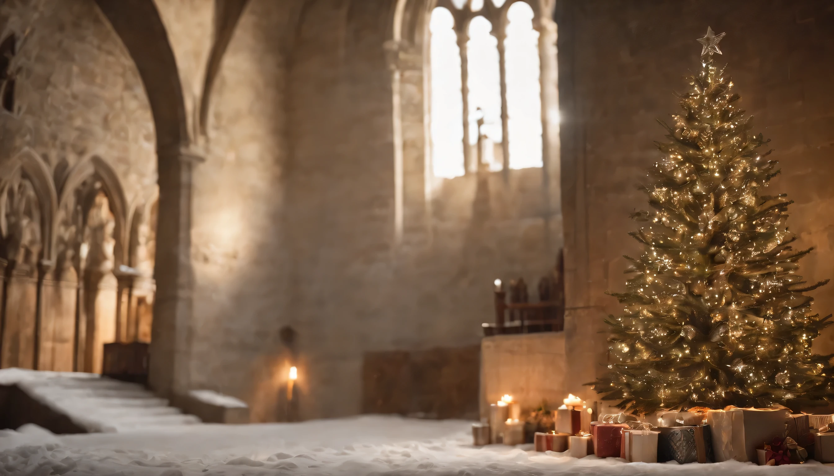 (Highly detailed CG Unity 8K wallpaper、masterpiece、highest quality、Super detailed)、(best lighting、best shadow、very delicate and beautiful)、highest quality、8K、Detailed facial depiction、masterpiece、highest quality、clear image quality、
Photo of the square in front of the church with Christmas decorations