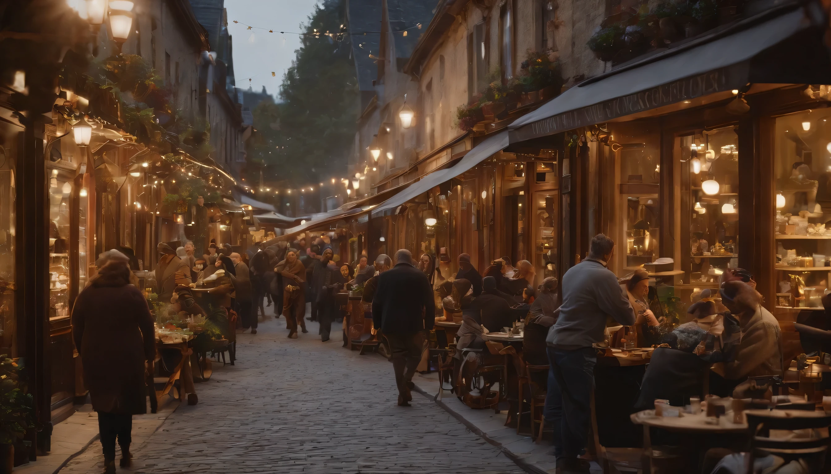(Highly detailed CG Unity 8K wallpaper、masterpiece、highest quality、Super detailed)、(best lighting、best shadow、very delicate and beautiful)、highest quality、8K、Detailed facial depiction、masterpiece、highest quality、clear image quality、
Photos of antique shops and cafes lining the alleys with a retro atmosphere