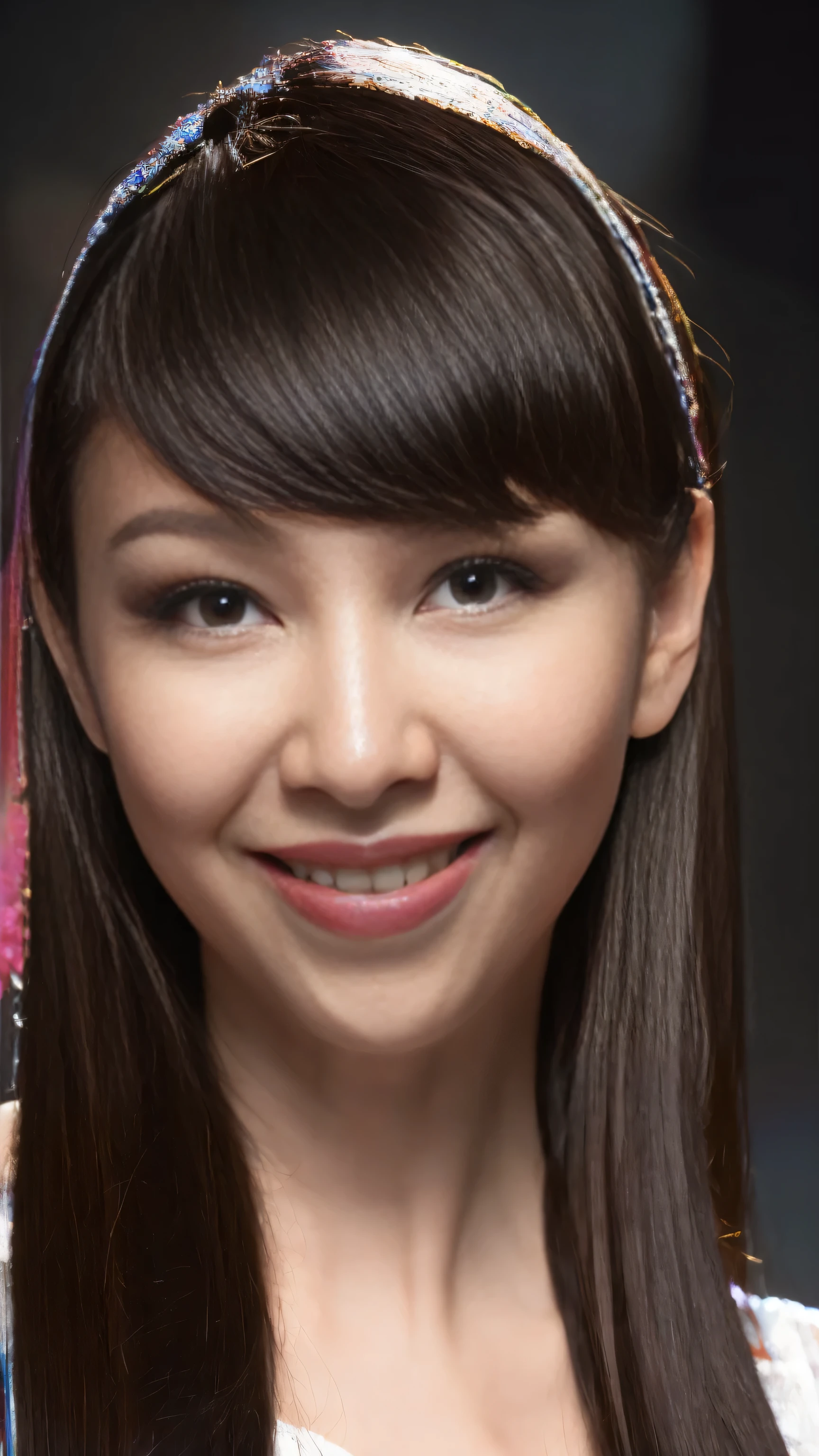 best quality, epic reality, ((in the pitch black darkness :1.4)), ((portrait:1.5)),(background: dark ) high contrast ,glorious picture, Minimum illumination, lighting Face, She was comfortable, No clothes to wear, , it seems, (8k, original photo, best quality),(epic reality:1.5), a woman, Face,(exquisite eyes:0.8),(looking at camera:1.4), (best quality), ( high contrast, deep shadow),intricate details,normal,((skin:1.4)), (long dark hair:1.3), long hair, messy ,(human development report:1.5),detailed, color, upscale, masterpiece, original photo (20 years old, looking at the audience), beautiful, (wearing a regular shirt,), perfect, nature, perfect composition, portrait, perfect Face, smiling expression, charming eyes, bright detail, Tight lips, (高skin细节),, (blue tint: 0.6), (sale: 0.8), (bloody: 0.7), Accent lighting , (backlight: 0.5), medium depth of field, Canon 5D, 50mm lens, F/4 apertures, (Super detailed, intricate details), sharp focus, soFt color, 8k, absurd, 80mm, bokeh background, photography, smiling, Pinay, Filipino, Big deal , neon lights background