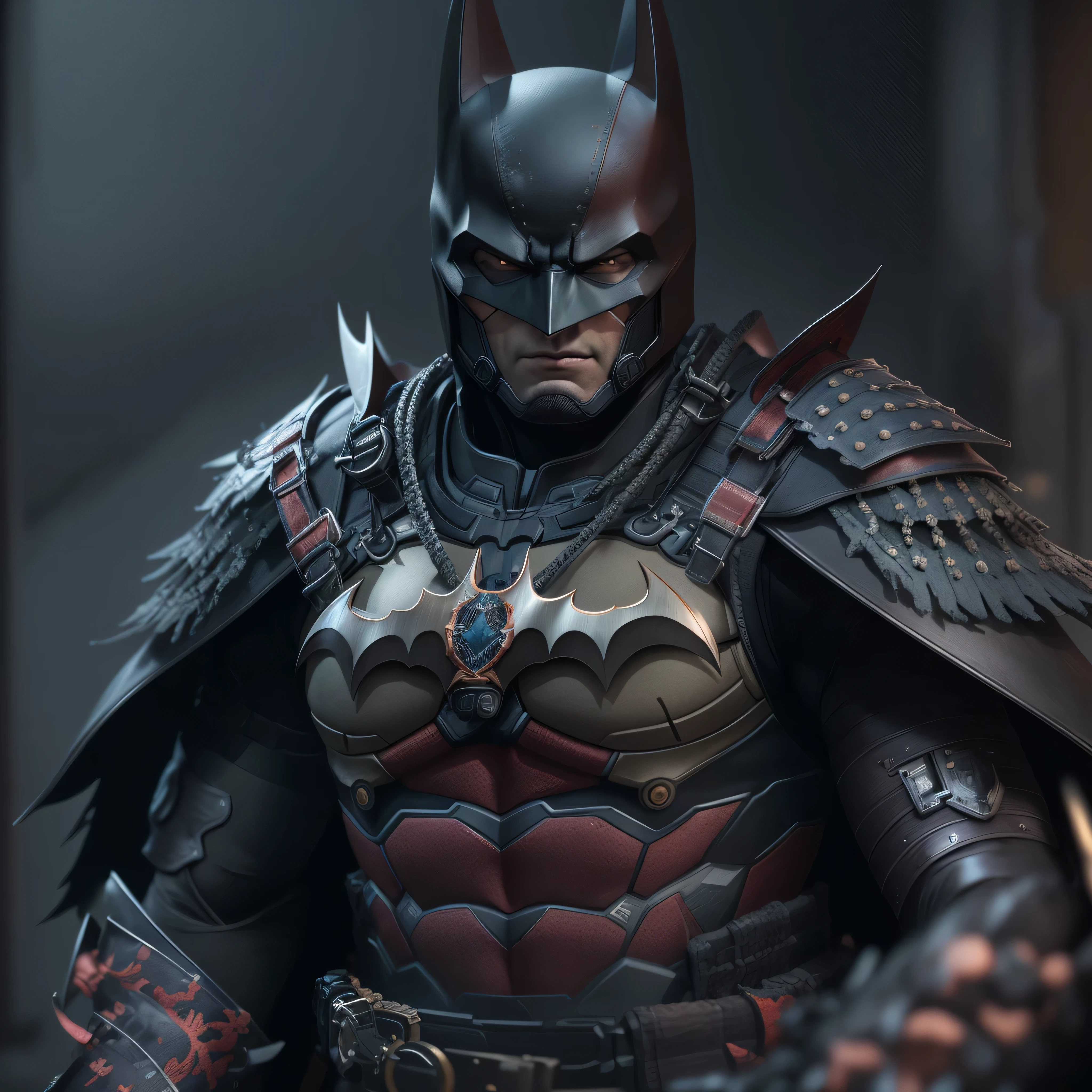 Samurai Batman, photo-realistic, octane render, unreal engine, ultra-realistic