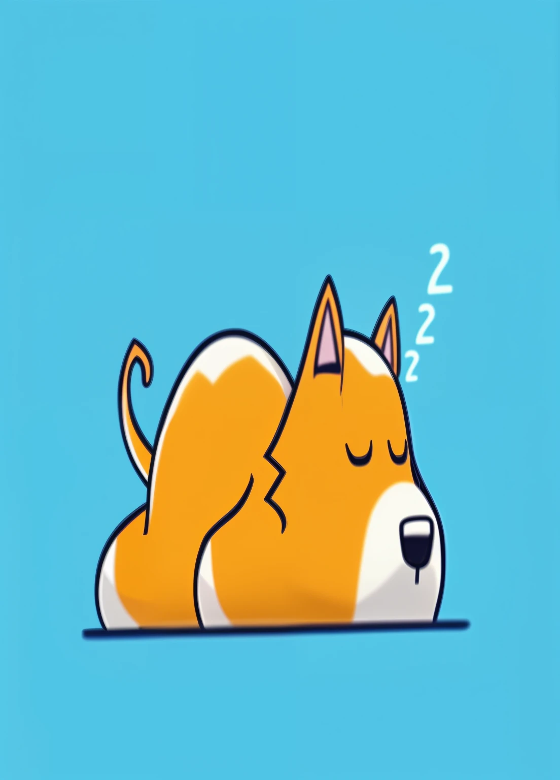 a caRtoon dog dormiring on a blue suRface with its eyes closed, dormiry, dog dormiring, dormir, dormiring, doge, Ah,, shiba inu, Shibu Inu, 'i'm so tiRed, adormir, meme doge, cute coRgi, happily tiRed, anthRopomoRphic shiba inu, neaRly napping, veRy stylized, coRgi, R/Ah,