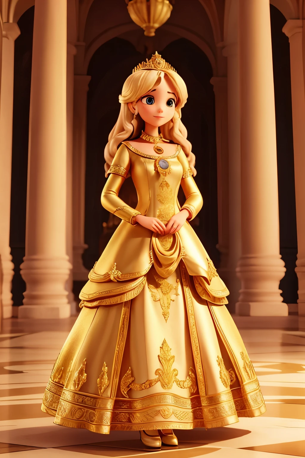 woman , crown, gold, dress, palace