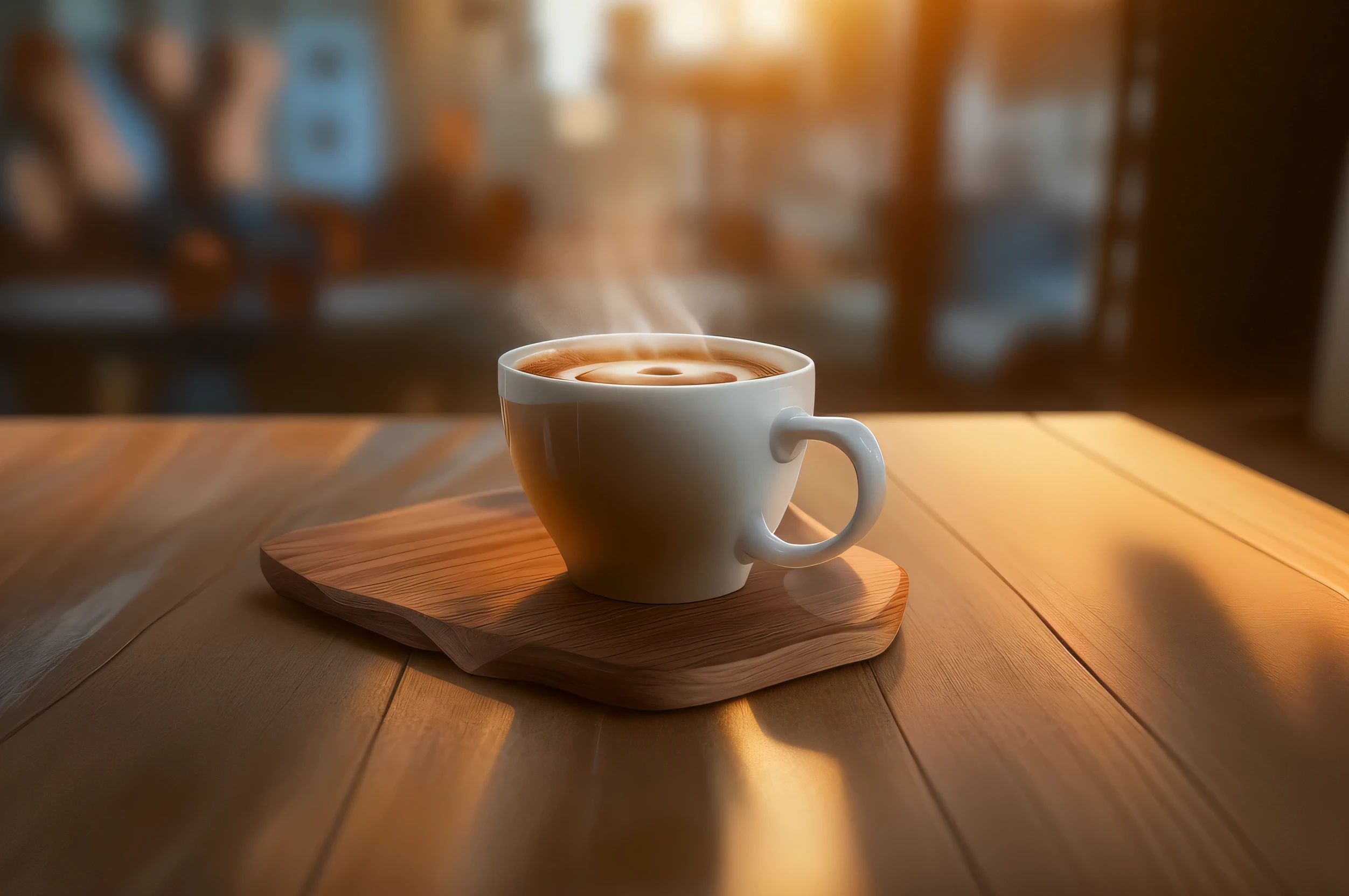 photo, indoor, soft, vivid, Zeiss_style,coffee on table, wood cup of coffee,steam coming from coffee in cup, evening outdoors, masterpiece, best quality, super detailed, high resolution, very detailed, 8k uhd, (fidelity, fidelity: 1.5), (natural light), amazing, photon mapping, radiosity, amazing physically based rendering, fine detail, best, high quality, raw photos, (bokeh: 0.8), realistic, (depth of field: 0.8), bokeh background,