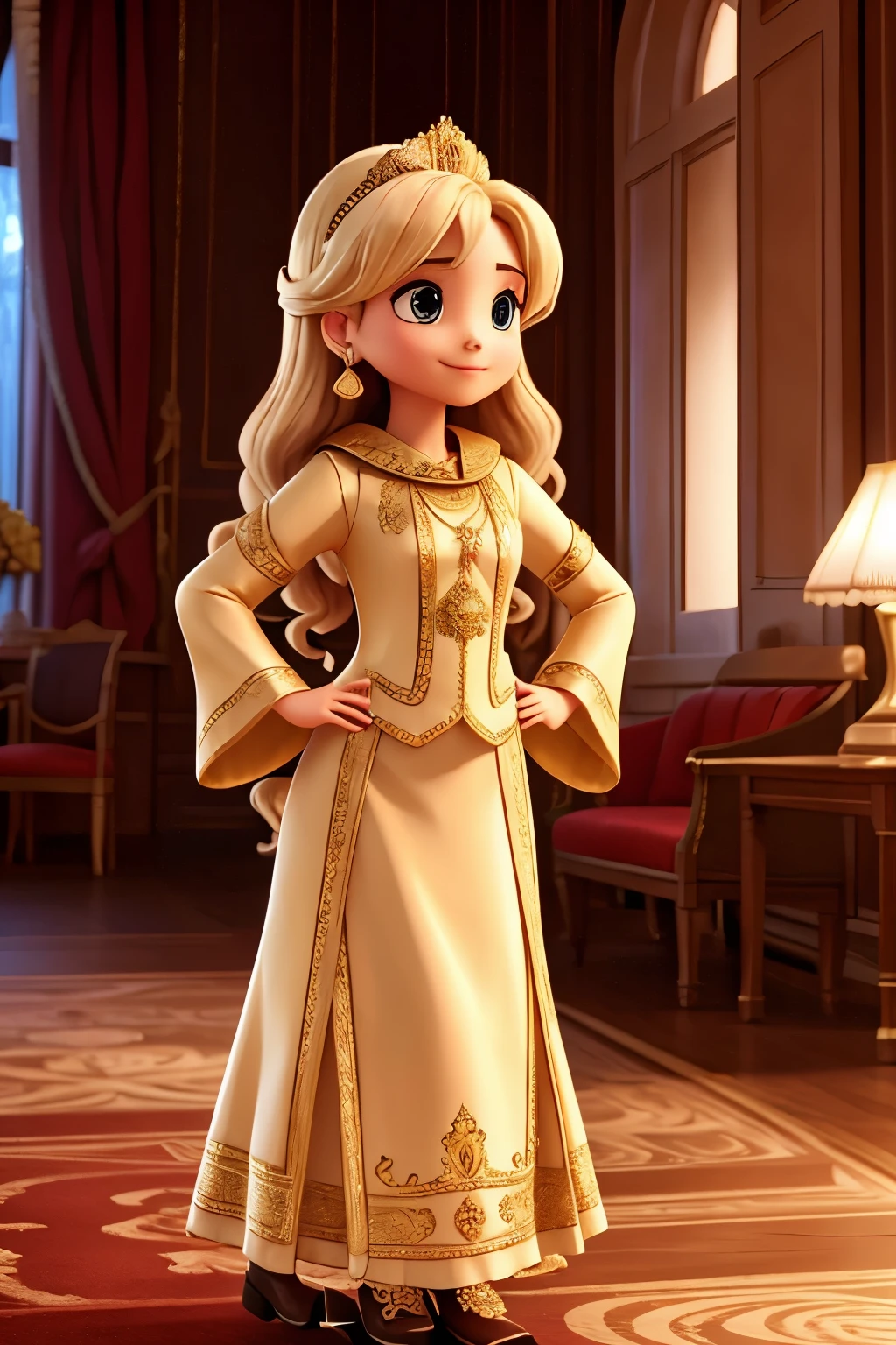 woman , crown, gold, dress, palace, pose