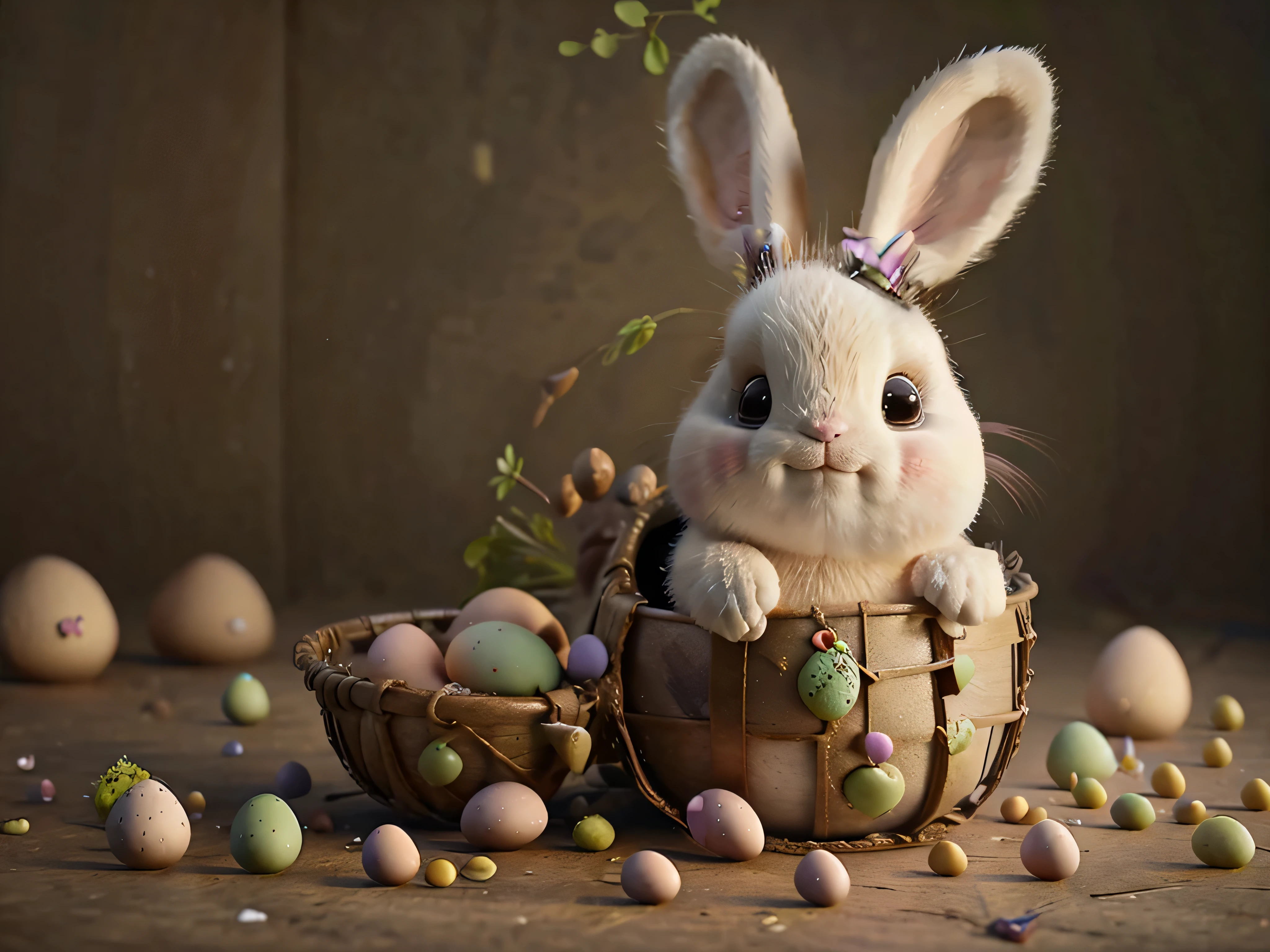 bunny with easter eggs photorealistic 4k easter