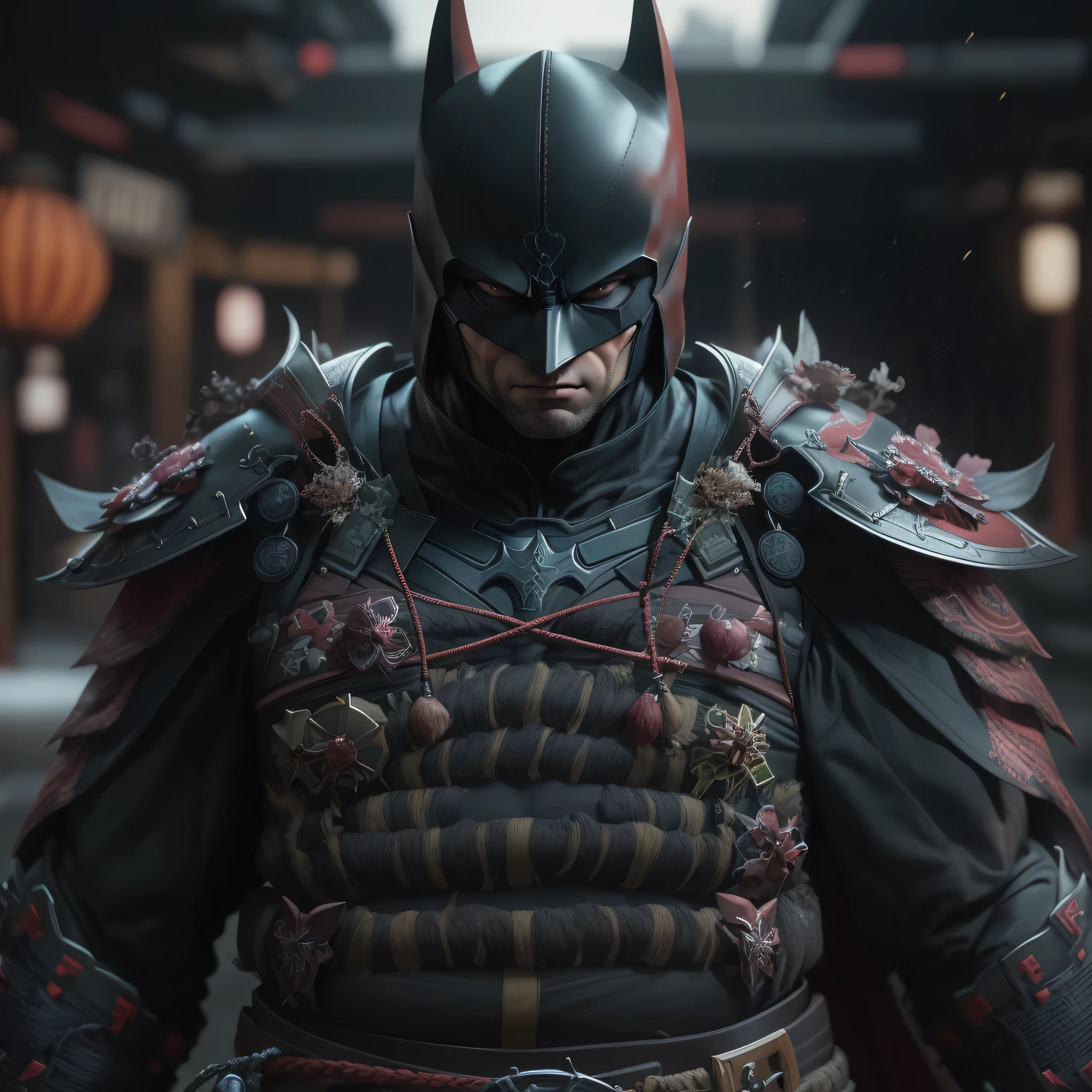 Samurai Batman, photo-realistic, octane render, unreal engine, ultra-realistic