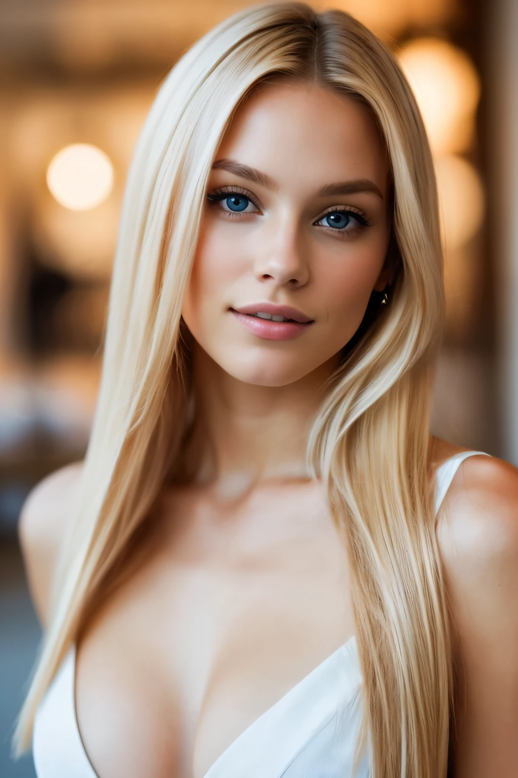 highest quality, photorealistic, masterpiece, 8K, 1 girl, pose for a photo, digital art, blonde goddess, beautiful blonde girl, straight hair, gorgeous woman, sexy girl, sexy looking at camera