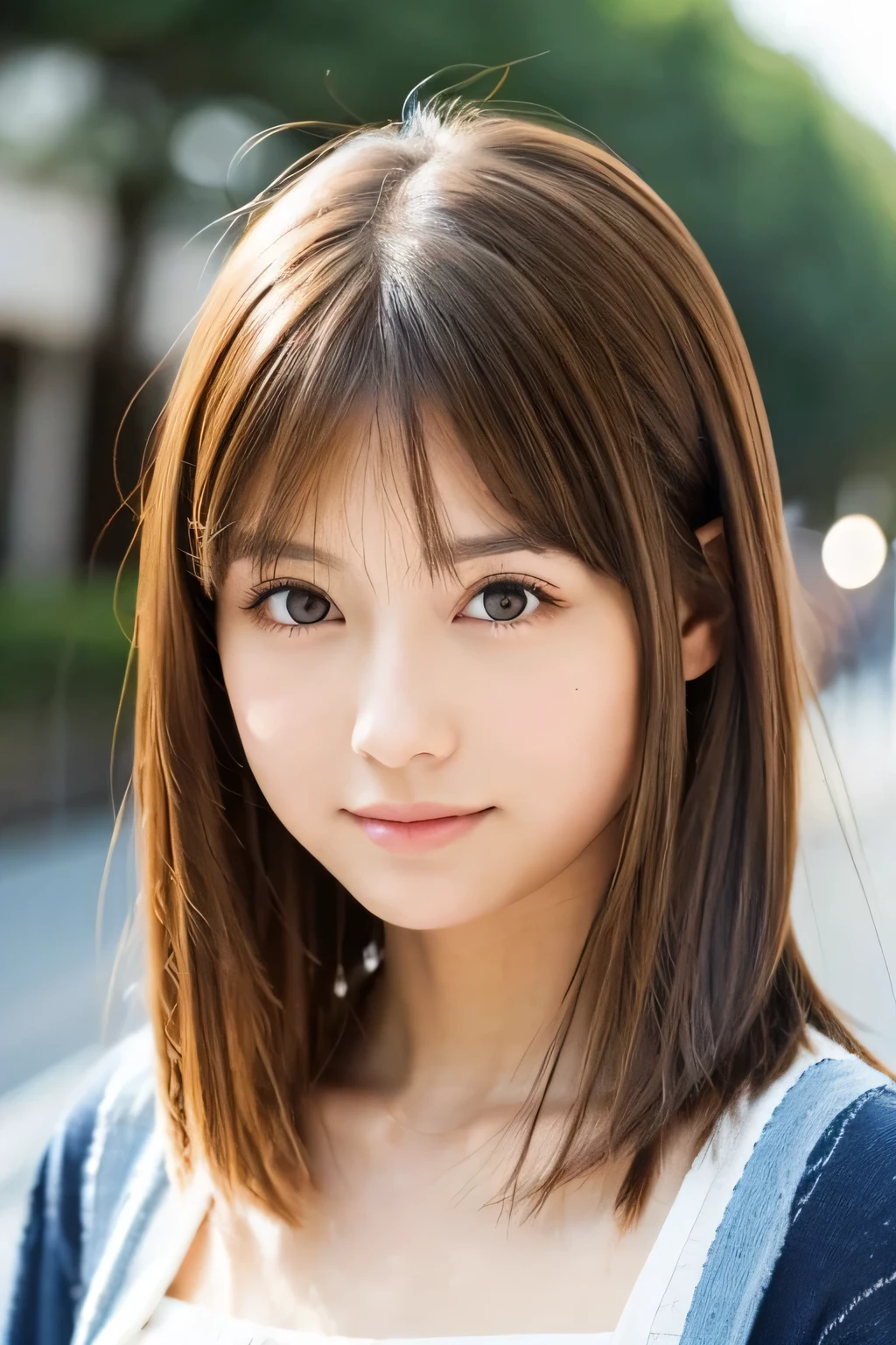 middle hair,brown hair,woman,nice,round face,brown eyes,Japanese,casual