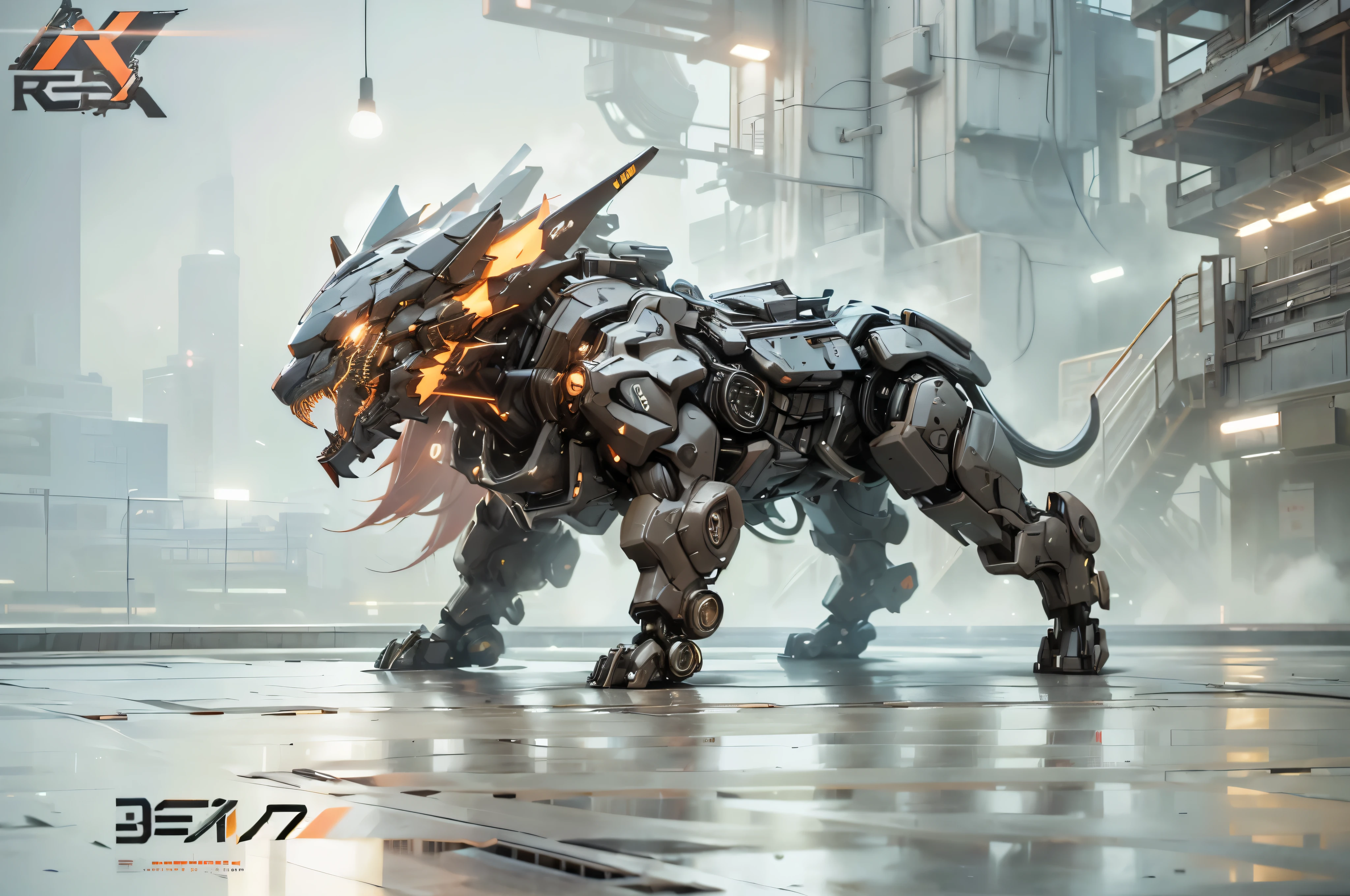 cyberpunk, Mechanical tiger head, mechanical eyes, Mechanical hair, glowing neon lights, ( global illumination, Ray tracing, human development report, Unreal rendering,Reasonable design, high detail, masterpiece, best quality, ultra high definition, Beijing_Zagu_Mecha