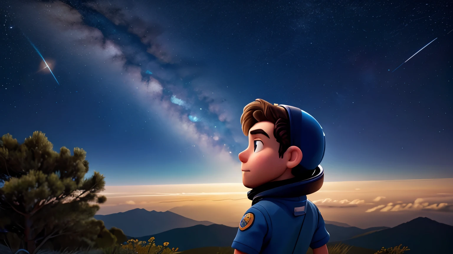Astronauta observando as estrelas