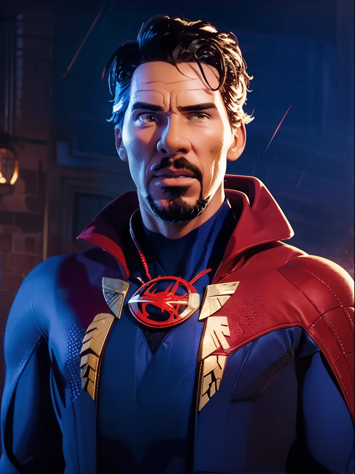 A dr. Strange, wearing a (((Doctor Strange costume))), cinematic, extreem realistic, extreem detailed, extreem Sharp, upper body shot. (natural skin texture, hyperrealism, soft light, sharp: 1.2), (intricate details: 1.12), hdr masterpiece, best quality, (highly detailed photo: 1.1), 8k, photorealistic, (SFW)