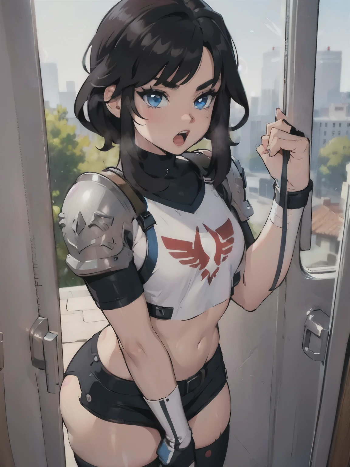 melhor qualidade, ultra high resolution,detailed facial features,HDR,8k resolution, 1boy, femboy, gay, girly, light skin, light-skinned femboy, light-skinned male, looking at viewer, male, male focus, male only, open mouth, pale-skinned femboy, pale-skinned male, solo, thighhighs, trap, twink