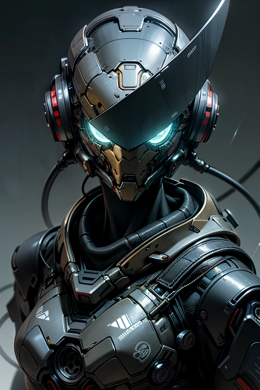 Amidst the otherworldly landscape, an alien bust comes into view, its oversized head adorned with an intricate arrangement of buttons. This hyper-realistic artwork exudes a sense of mystery and technology, with the alien's big, expressive eyes gleaming with an otherworldly radiance. The color palette is a mesmerizing blend of hues, with the alien's metallic surface reflecting shades of blue and green. The buttons on its head shimmer with a pulsating light, adding an extra layer of intrigue to this sci-fi masterpiece.
