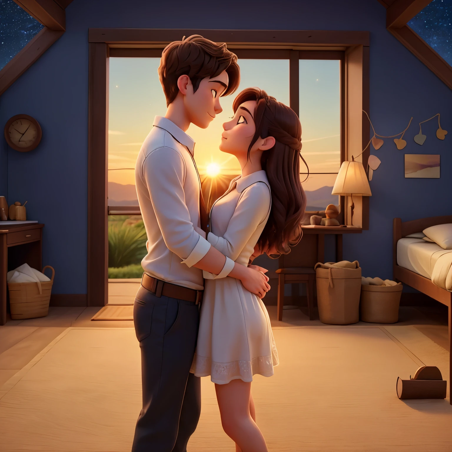 How the sun set in the west,
We knew our love was the best,
For in each other's arms we lie,
How the Stars Went Out to Play.