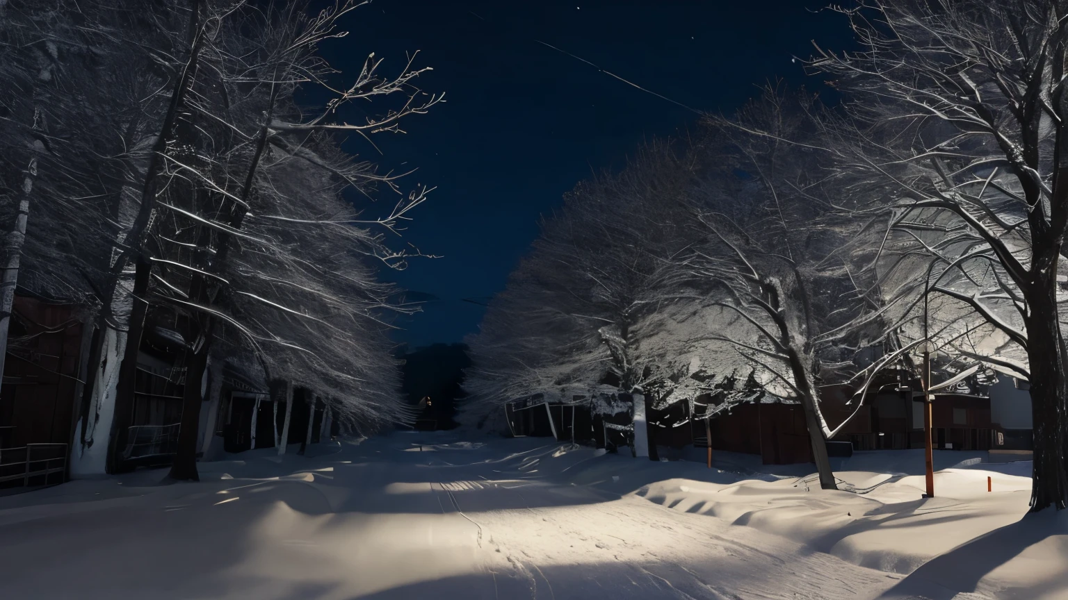 snow、 evening、 Nobody is here、
blanket of snow