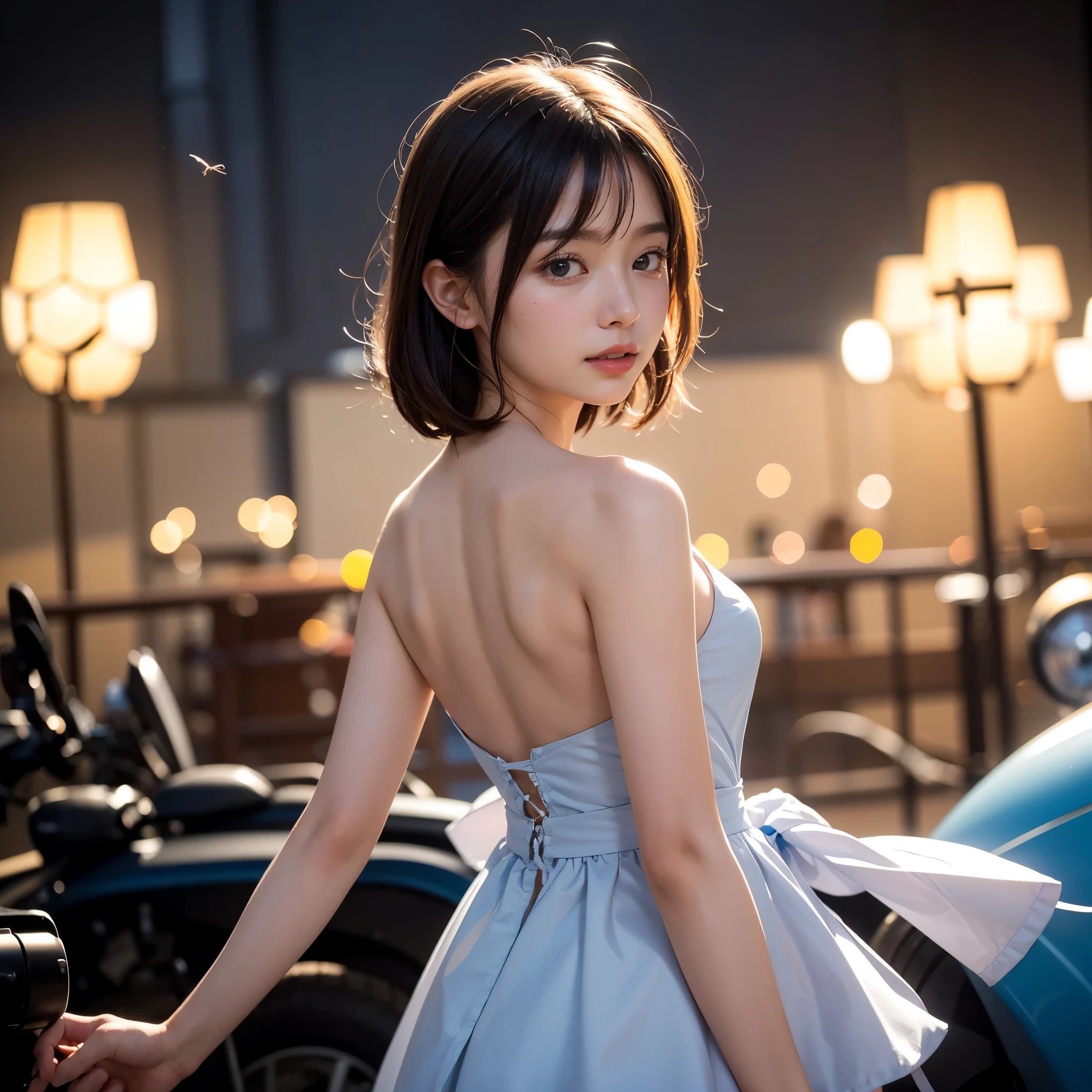 全naked、cute nipples、embarrassing、detailed face、fine hands、fine legs、(debris flies, highest quality:1.2), 8K, official art, chest、cute、wearing a suit、chestが見える、 planet, trending on cgstation, 太陽系外planet, official art, mar planet, Sakimi-chan, Five Fingers Photos'body of, Full body Esbian、beauty of suit、cool look、 (masterpiece) (highest quality) (become familiar with) (8K) (movie lighting) (sharp focus) (complicated)black hair、14 years old、小さいchest、laughter、incredibly stupid, (beautiful girl, cute face, turn back, gold ornaments in hair、naked、chestのクローズアップ, gardenia, Viola family, space , looking at the viewer, film grain, chromatic aberration, オッパイsharp focus, face light, dynamic lighting, cinematic lighting, become familiar withな目と顔, (gray tie、1 part:1.2)