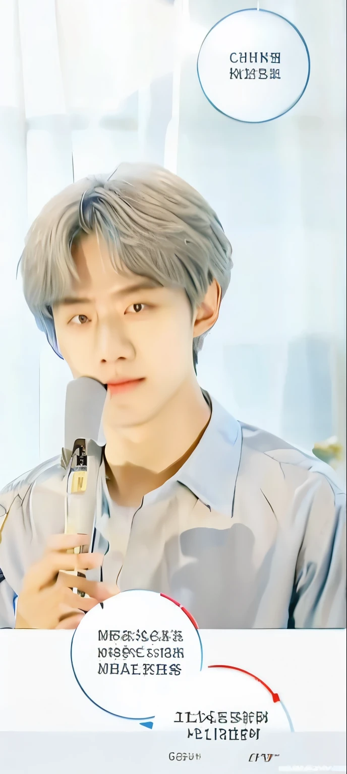 1 man, jiha, gray hair, light blue shirt, realistic, ultra detail, 70mm lens