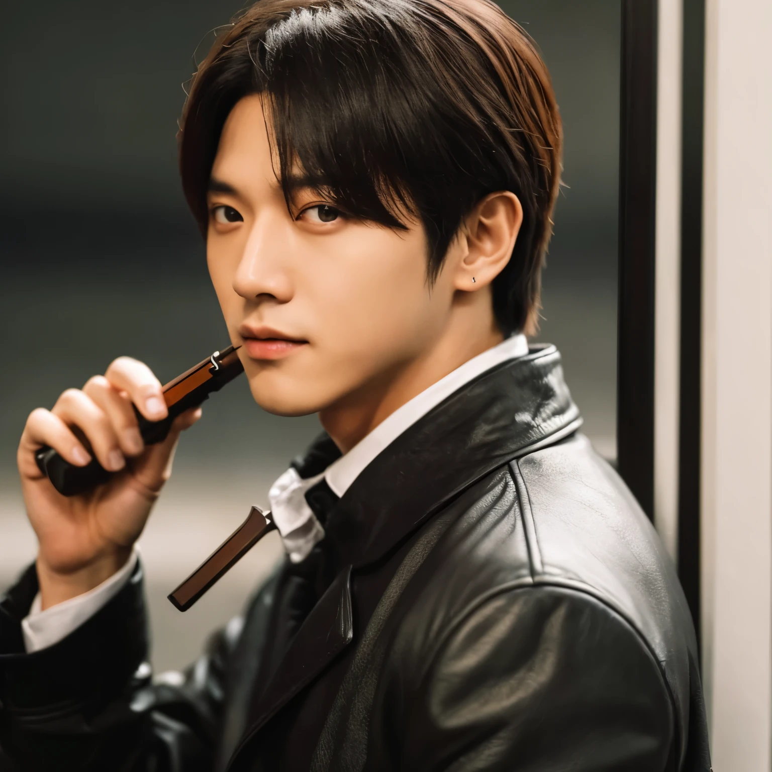 Creat byun baekhyun from exo as mafia whit shotgun 