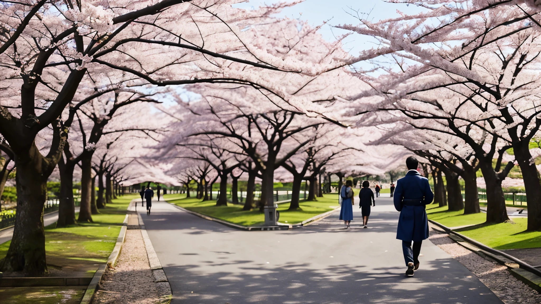 Take a walk in the park with cherry blossoms, Japan, Take a walk in the park with cherry blossoms, Japan, smile a little,