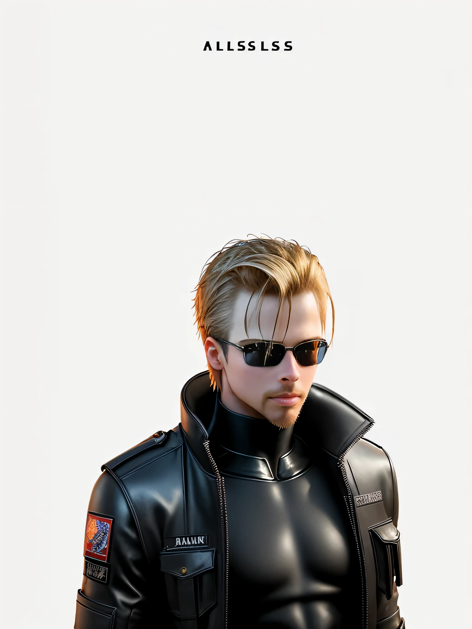 a closeup of a person wearing a black jacket and sunglasses, Albert Wesker, brad pitt is leon s. Kennedy, Albert Wesker retrato de corpo inteiro, Haris Nukem, 3 d render of jogue 9 8 5, neo da matriz, neo da matriz, maxwell rendering, Johan Liebert, estilo da matriz, jogue 9 8 5. Ciberpunk, anime, 2077, real-life graphics.