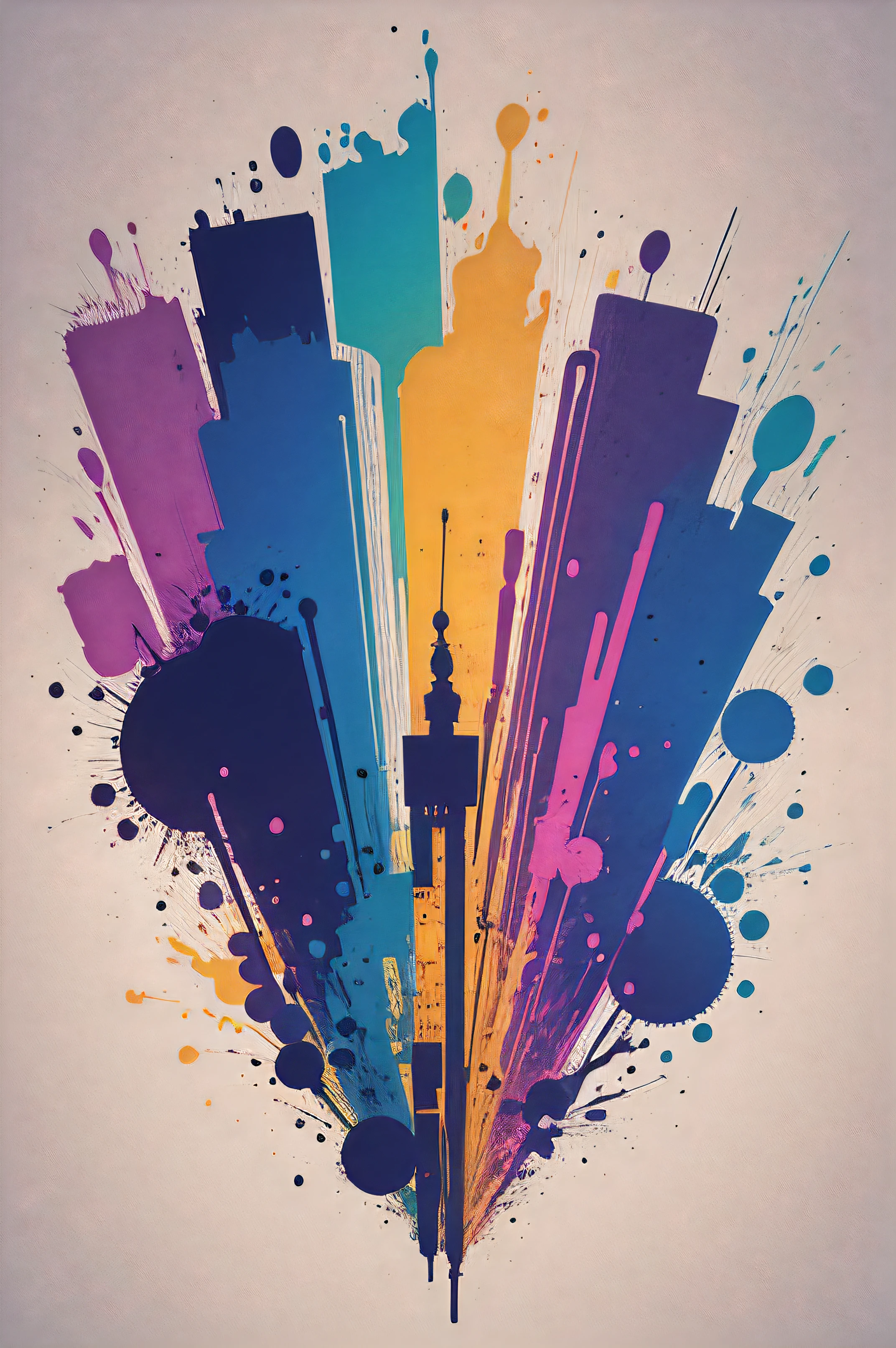 Crie uma imagem moderna que traga elementos da musica jazz e com uma influencia Disco Music. The image must not contain a human figure or characters, pode conter piano, trumpes, deve ser abstrata, com cores pasteis e paleta pantone, deve ter movimento, Be classic, but modern and up-to-date. Ink and brush strokes can be used. Pensar que o publico alvo sao pessoas de 40+