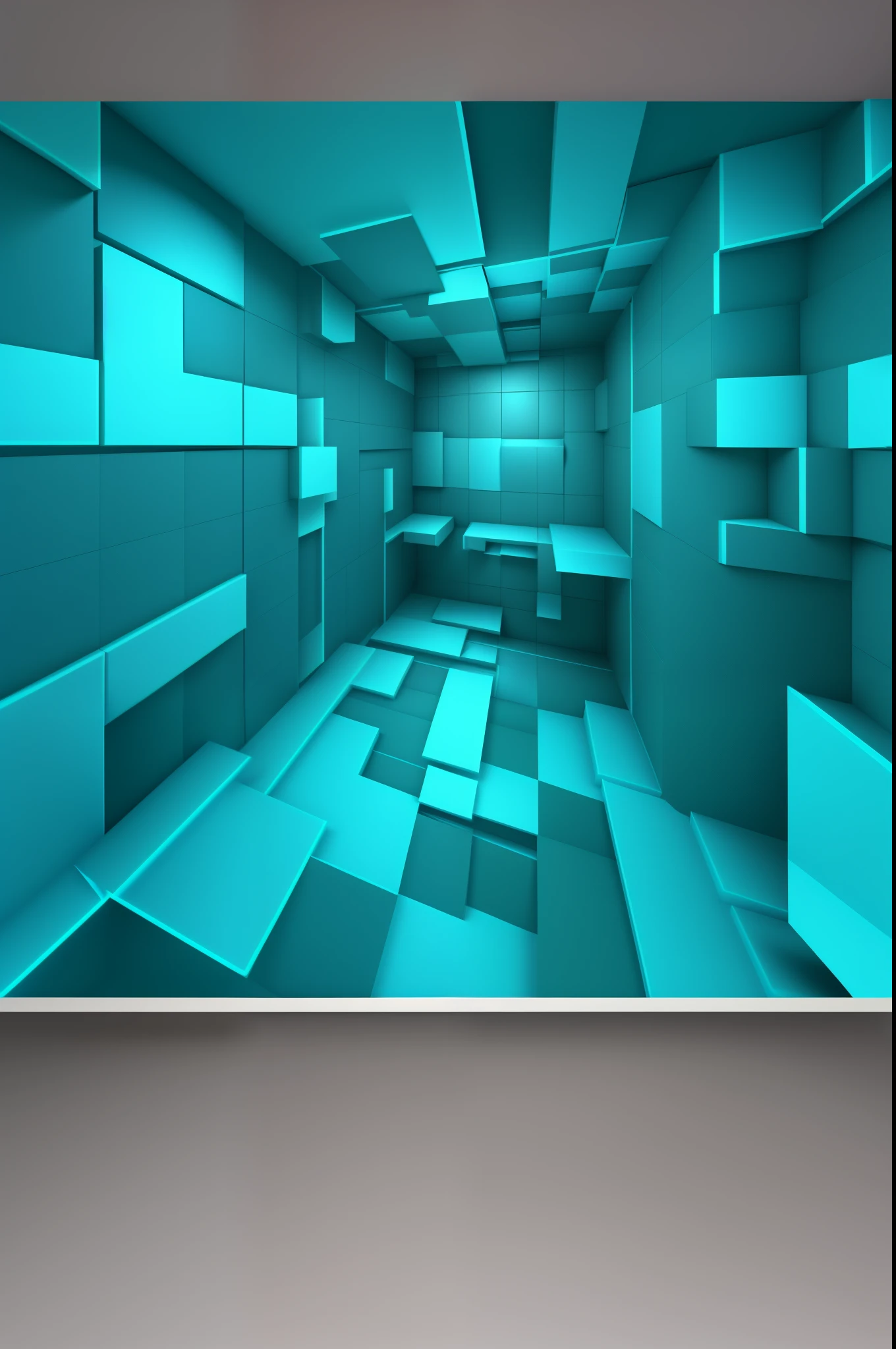 fundo abstrato de cubos azuis 3d com uma moldura branca, quarto futurista background, luz dimensional ciano, claustrophobic room, abstract 3d rendering, geometric 3d render, geometric 3 d render, Fotografia da sala 3D iOS, Puzzle room, renderizado em cinema4d, renderizado em cinema 4 d, arte abstrata 3 d, quarto futurista