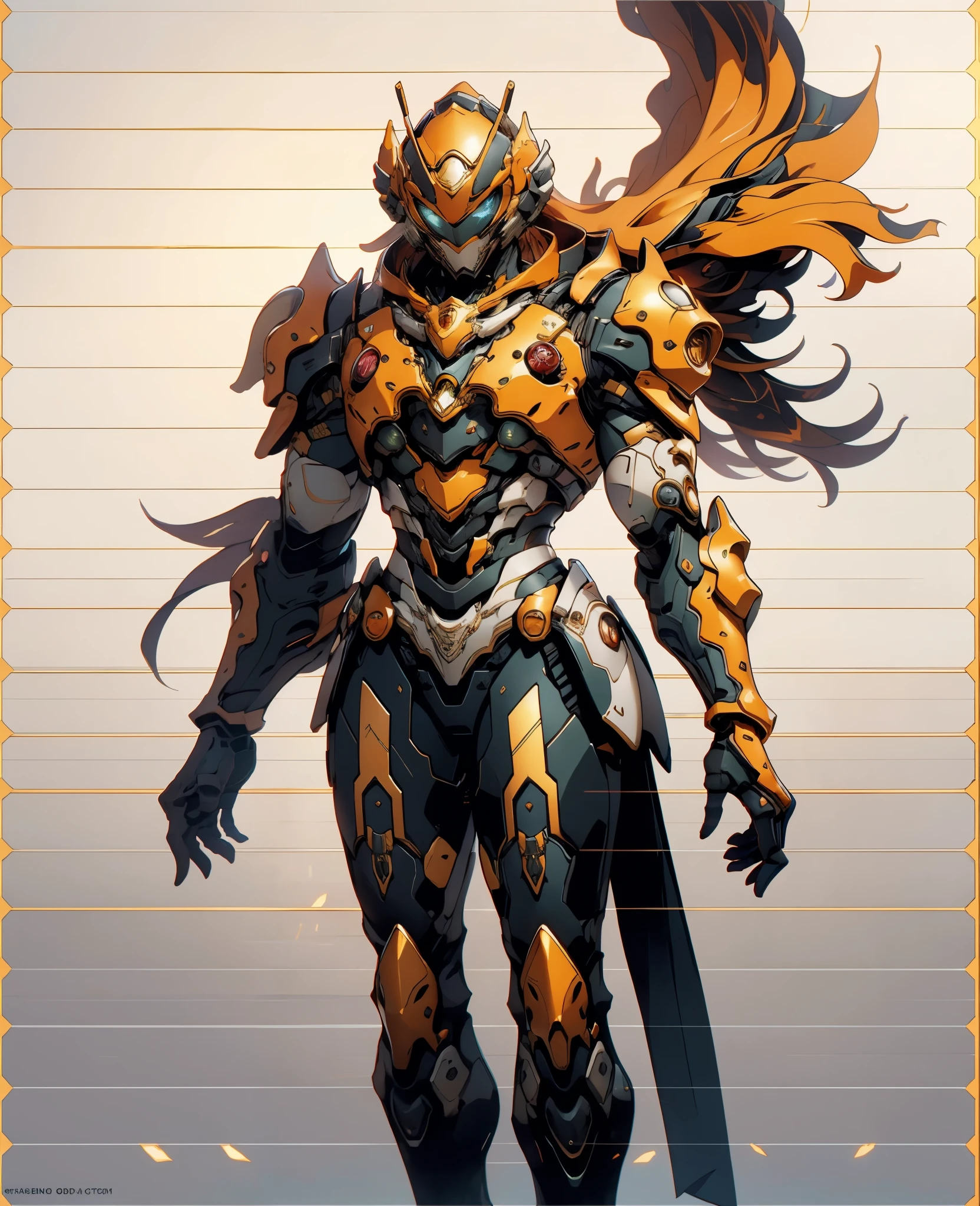 A woman adorned in fantasy-style full-body armor, a crown-concept fully enclosed helmet that unveils only her eyes, a composite layered chest plate, fully encompassing shoulder and hand guards, a lightweight waist armor, form-fitting shin guards, the overall design is heavy-duty yet flexible, the armor gleams with a golden glow, complemented by red and blue accents, exhibiting a noble aura, she floats above a fantasy-surreal high-tech city, this character embodies a finely crafted fantasy-surreal style armored hero in anime style, exquisite and mature manga art style, Queen Bee Concept Armor, ((goddess, femminine)), long legs, metallic, elegant, high definition, best quality, highres, ultra-detailed, ultra-fine painting, extremely delicate, professional, anatomically correct, symmetrical face, extremely detailed eyes and face, high quality eyes, creativity, RAW photo, UHD, 32k, Natural light, cinematic lighting, masterpiece-anatomy-perfect, masterpiece:1.5