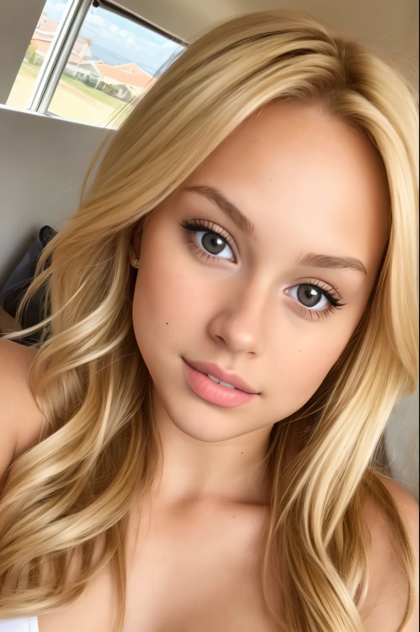 A selfie of a blonde girl
