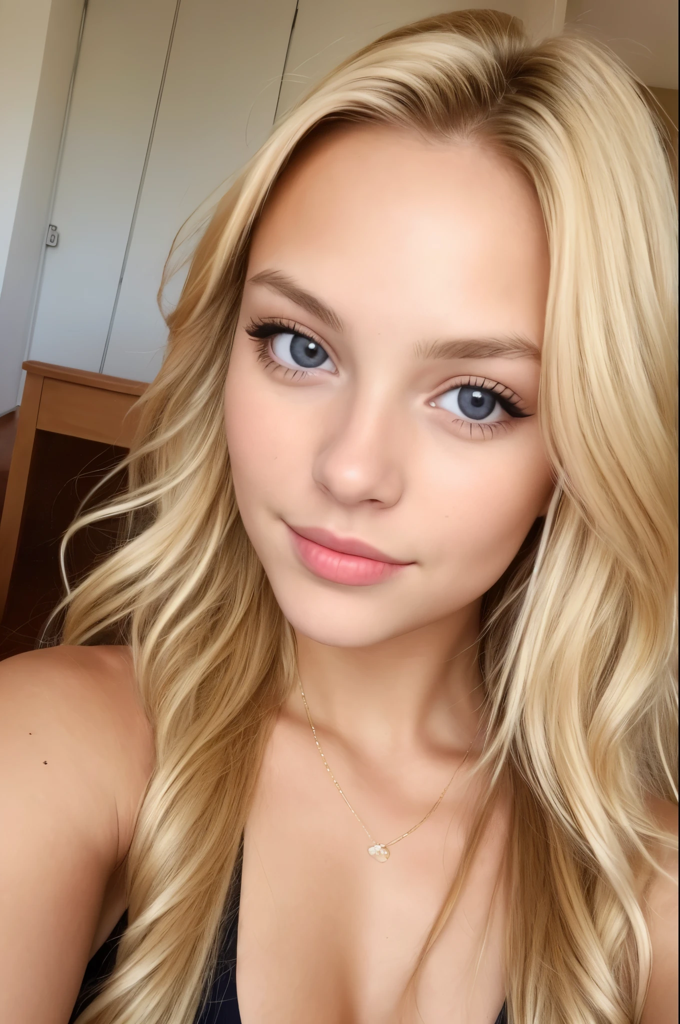 A selfie of a blonde girl