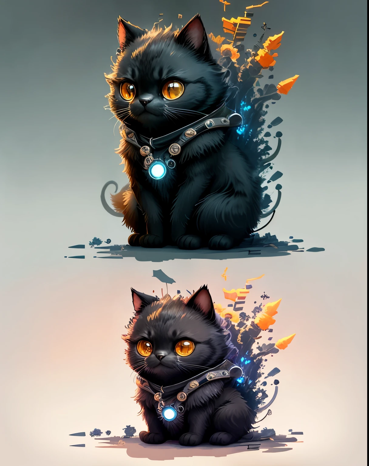 "With inspired and highly detailed concept art、Create cute creature masterpieces. Unleash your inner Cu73Cre4ture programmer with steady diffusion power、Let your imagination come alive! ", (Black cat), high detail, 8K