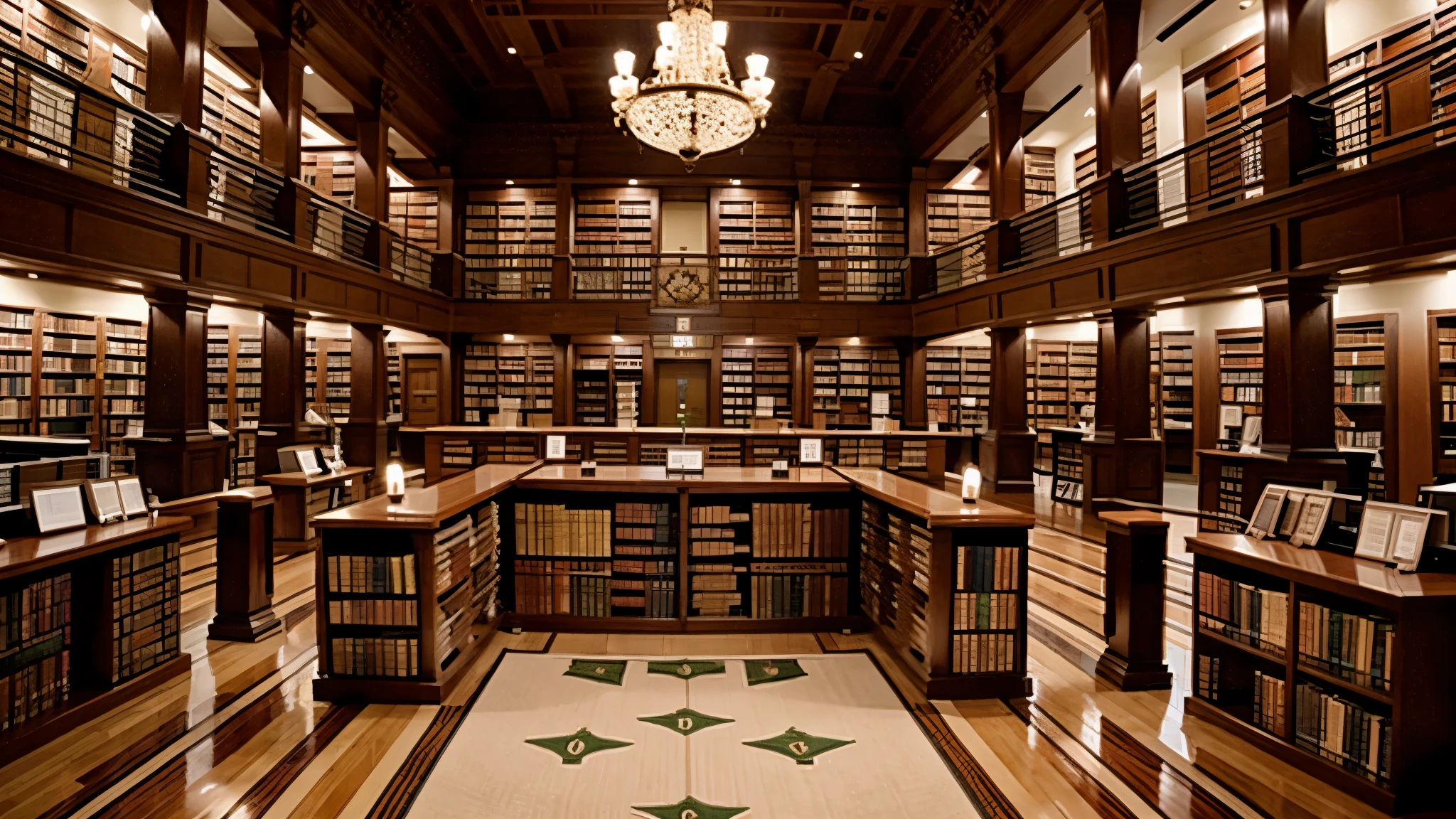 A large library filled with money