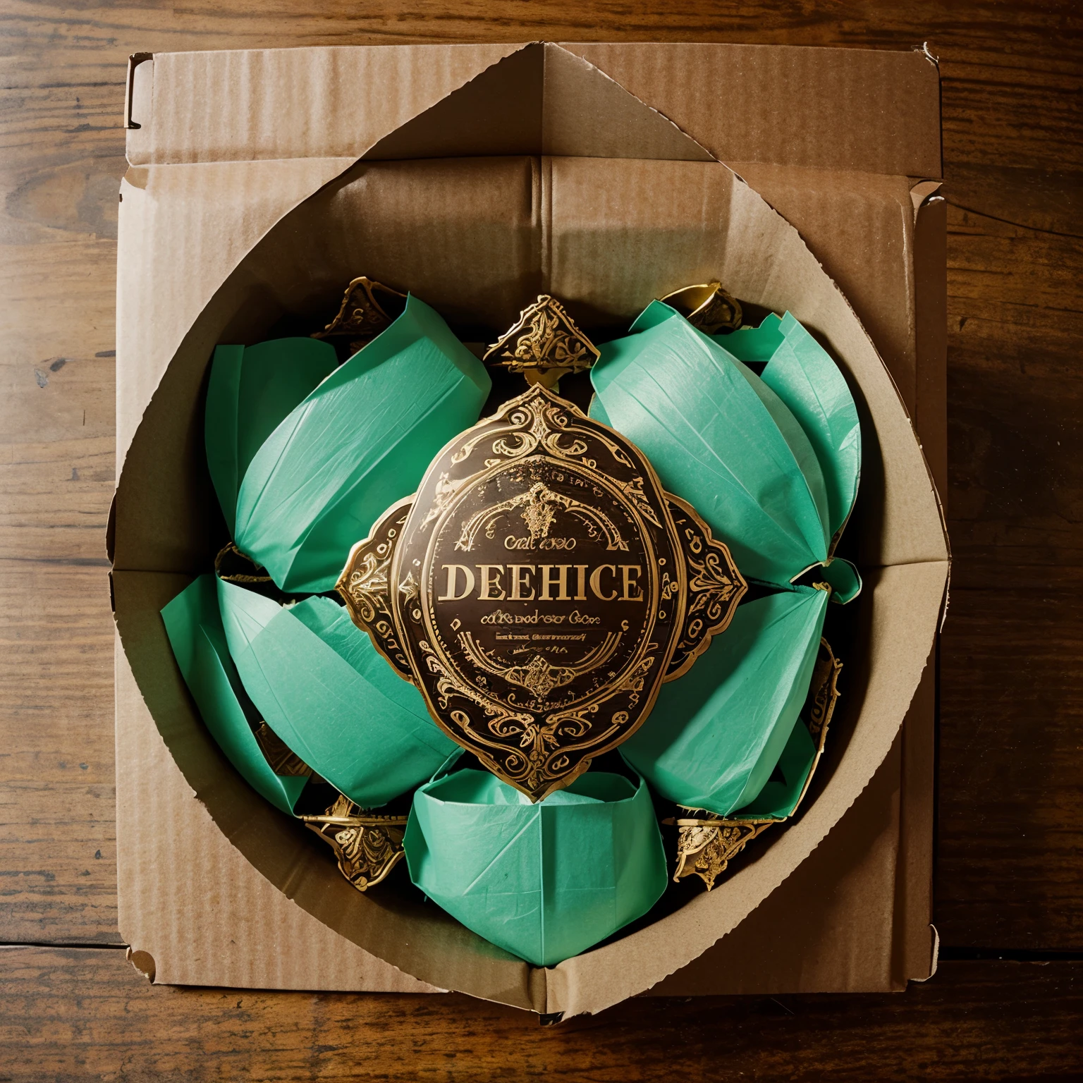 Packaging design cardboard in baroque style for mint candies