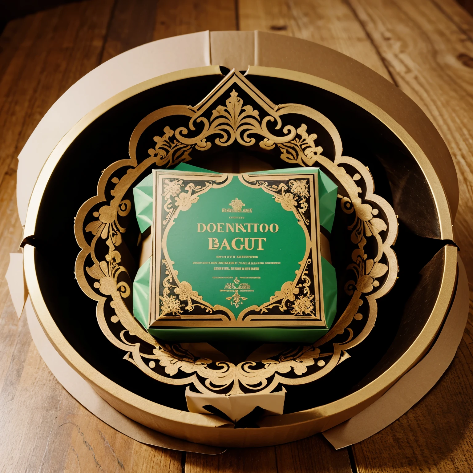 Packaging design cardboard in baroque style for mint candies