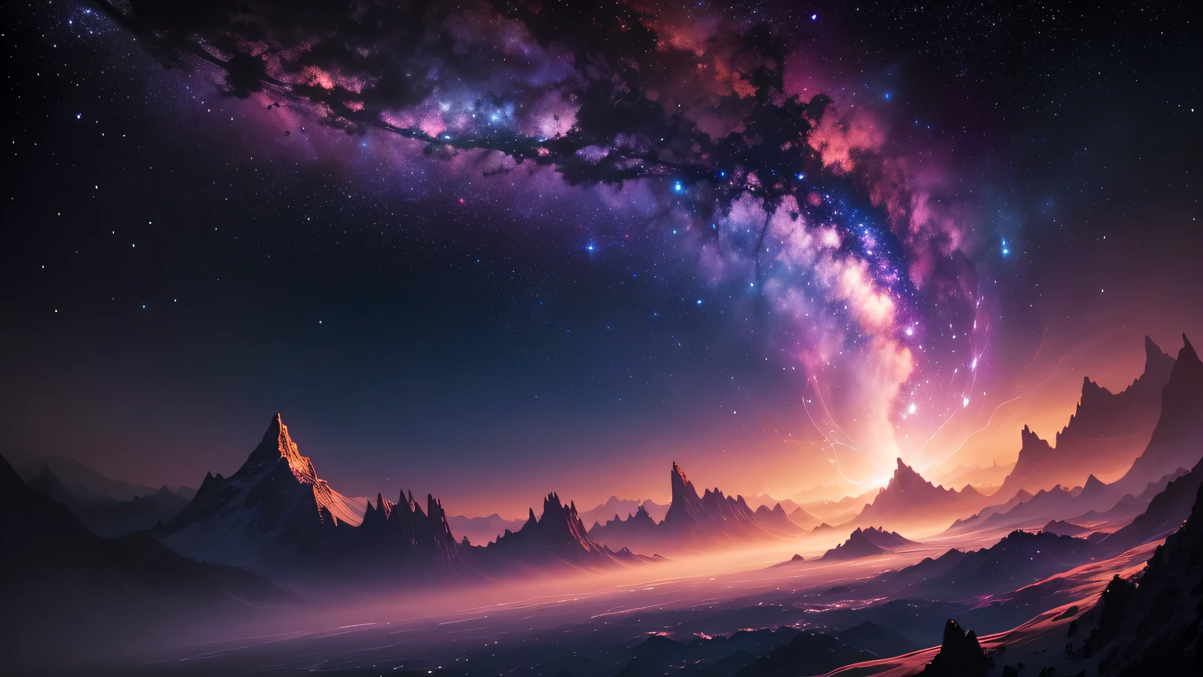 Picture a breathtaking vista stretching across the vast expanse of space—a mesmerizing tapestry of swirling colors and celestial wonders. In this stunning portrayal, a vibrant galaxy cloud nebula unfolds, its iridescent hues shimmering against the velvety backdrop of a starry night cosmos. Glowing with ethereal beauty, the nebula dances with cosmic energy, its wispy tendrils reaching out across the infinite reaches of the universe. Amidst the celestial spectacle, distant stars twinkle like diamonds, their radiance punctuating the darkness with points of light. This captivating imagery invites viewers to embark on a journey through the cosmos, exploring the wonders of astronomy and the mysteries of the universe. It serves as a mesmerizing background wallpaper, evoking the awe-inspiring majesty of space and inspiring a sense of wonder and curiosity about the cosmos and its myriad wonders.