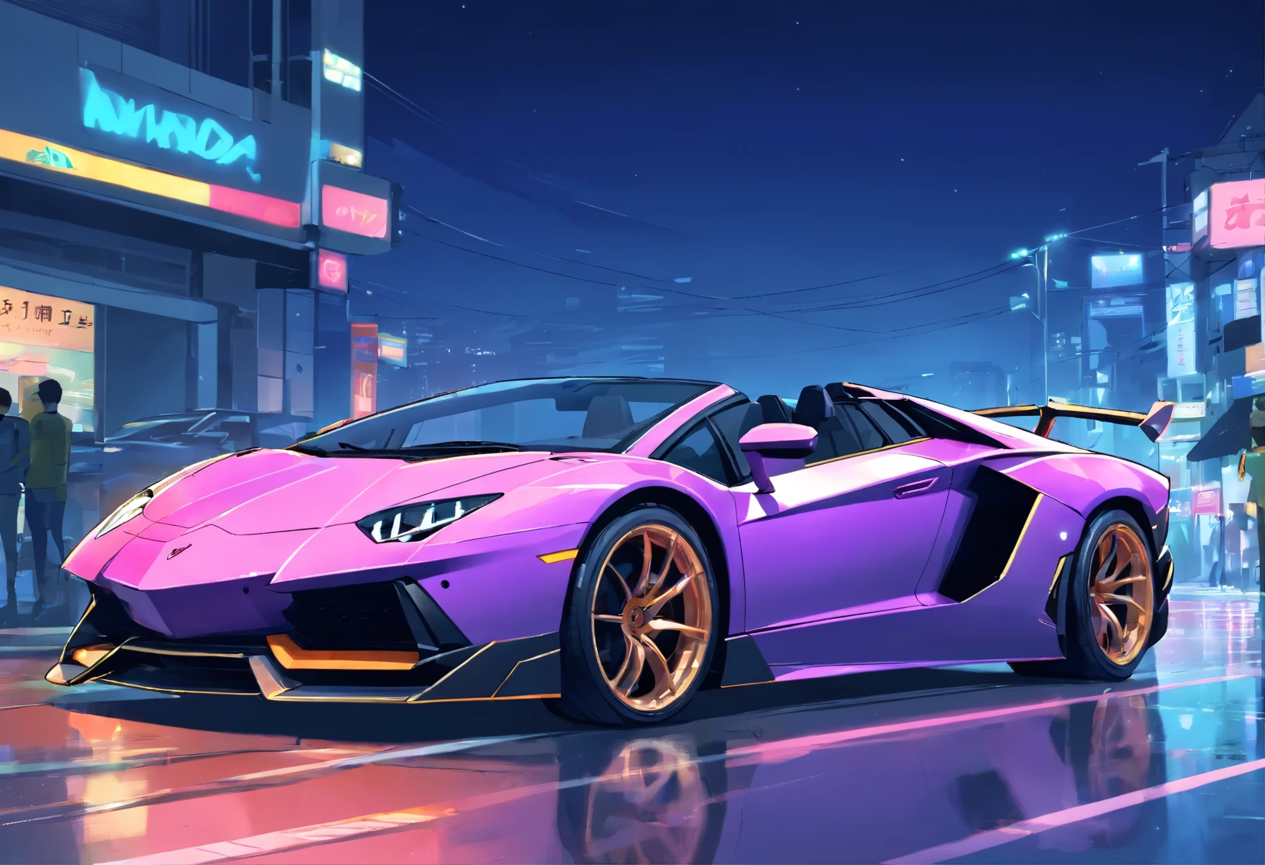 a picture,(((draft))),(((color no))),sportscar, Automotive Design Art, lamborghini aventador roadster, No shadow.,vehicle illustration, sportscar, 10, black on white line art, The artwork,Does not discharge, coloring book, beautiful line art,draft,Lilac,Art style with attention to detail, Only one line....., Line Art HD, high contrast illustration, sportscar, Sketch style, Car design, Vector Art HD, sportscar,metalic,neons,nighttime scene