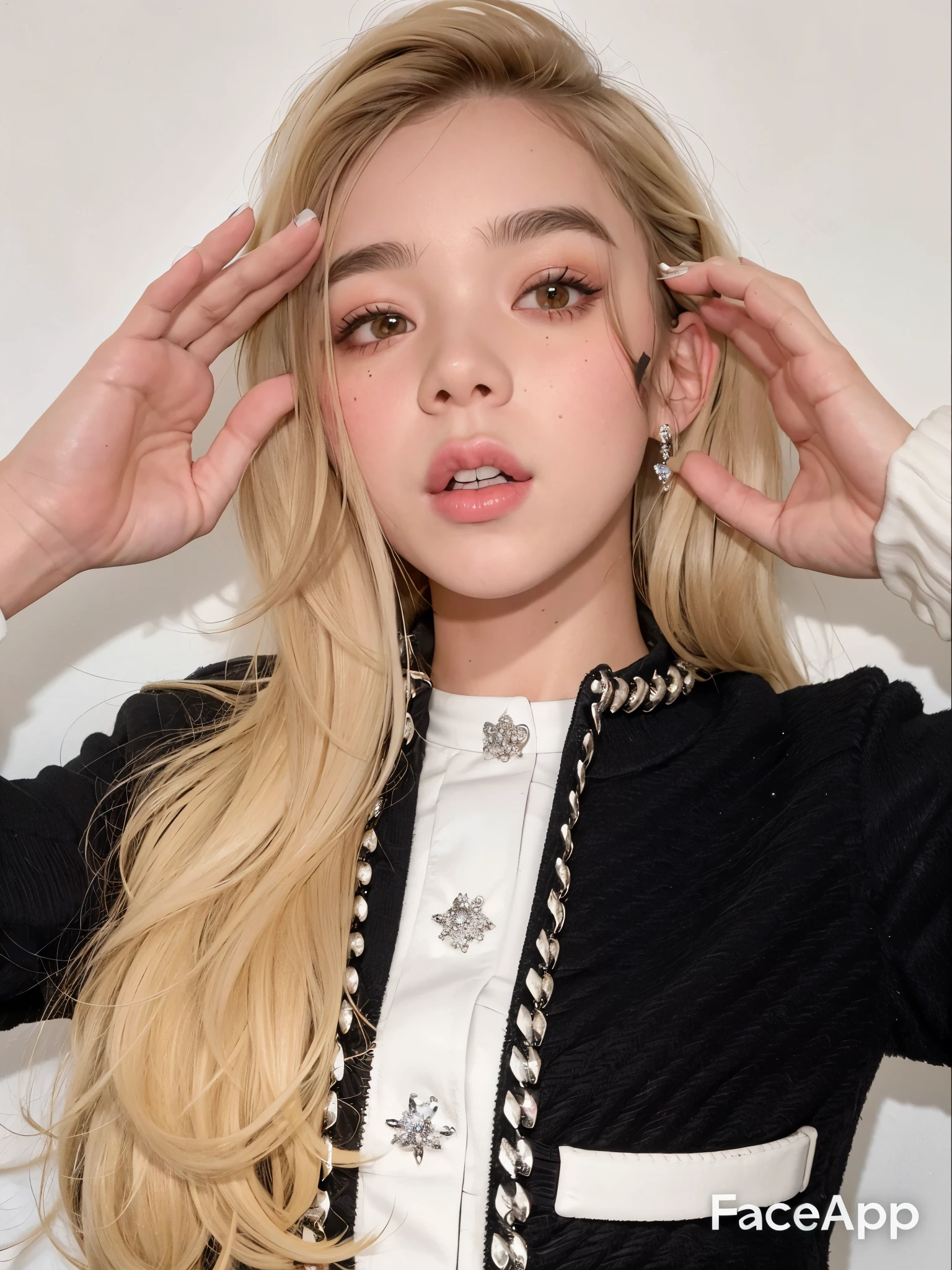 un primer plano de una mujer con un top corto y una chaqueta, sydney sweeney, dressed, hailee steinfeld, vistiendo una elegante chaqueta negra, hailee steinfeld, coco chanel, camisa corta con chaqueta, con una chaqueta elegante, chanel, luxury