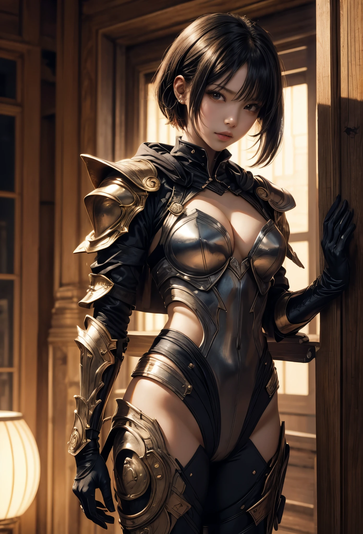 ((Highly accurate drawing in every detail)Extremely precise depiction)[High resolution],(detailed illustrations,とてもfineで緻密な描画,Delicate drawn lines with tempo,Realistic texture expression),[color traced main line],[Shinjuku background at night],(ANIME) (NINJAGirl (beautiful) ) muscular [slim body] short bob cut,([hornet] Orange Ninja Battle Armor) scarf [Stall] ((Fitting rubber inner) [honeycomb] [edge]) hair ornaments (Dull metallic luster:0.8),gravure [KUNOICHI],[high contrast:0.6],(複雑でbeautiful装飾 [Dense detail]),(きめ細やかでbeautiful肌表現 [transparency]),((Precisely drawn eyes))[完璧な目のdetailed((宝石のようなbeautiful瞳)Iris drawn in precise detail)[clearly drawn pupils]],[eyes light[Pinpoint lighting for the eyes]],[長くてbeautiful睫毛],[precisely drawn hair [美しく艷やかな髪のdetailed]],(完璧な手のdetailed [Fingers without breakdown [beautiful nails]]),(perfect anatomy(perfectly balanced proportions))[[full body portrait]],[[Design built to the highest level]][ideal color coordination(Accurate simulation of light and material interactions)],([Precision Detail](detailed,高fine)),[Visual art that tells a story],((highest quality)fine[[High density drawing]])(4K Quality).