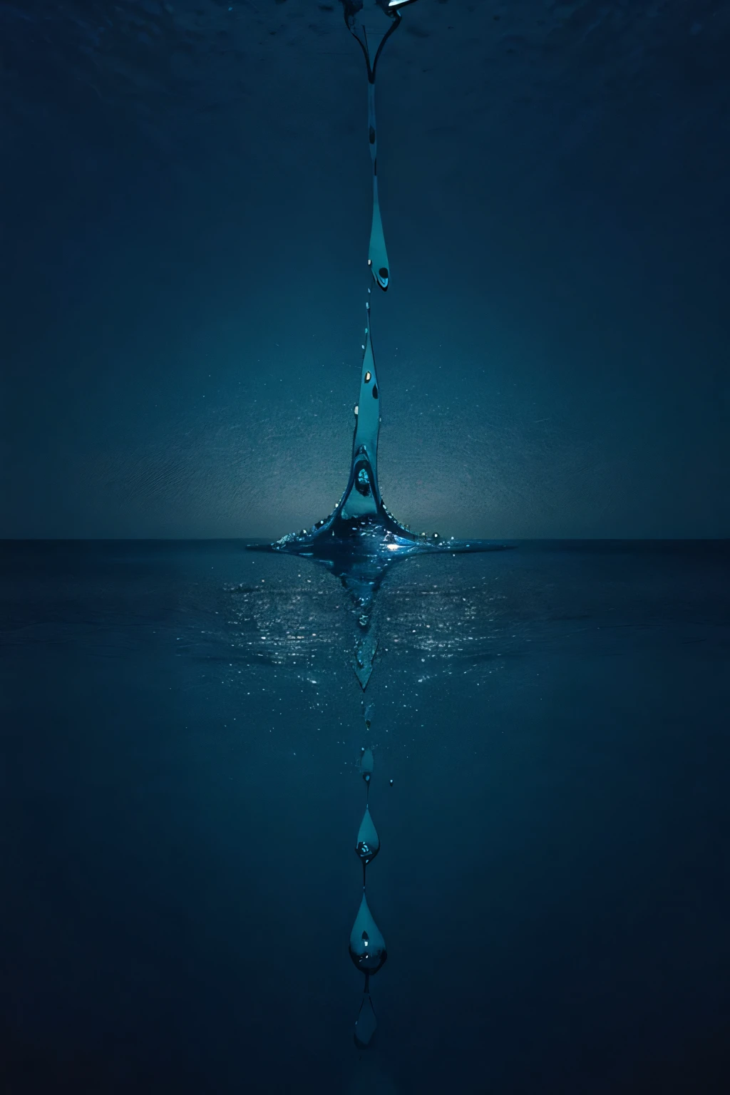 Um oceano de azul profundo: Liquid abstraction that evokes the tranquility of the sea in serene shades of blue.